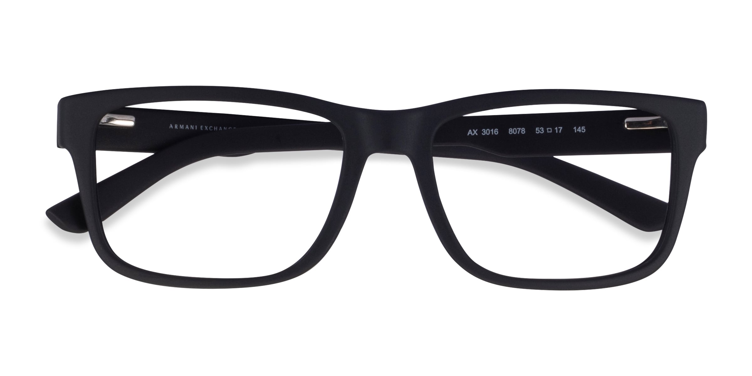 Armani Exchange AX3016 - Square Matte Black Frame Eyeglasses