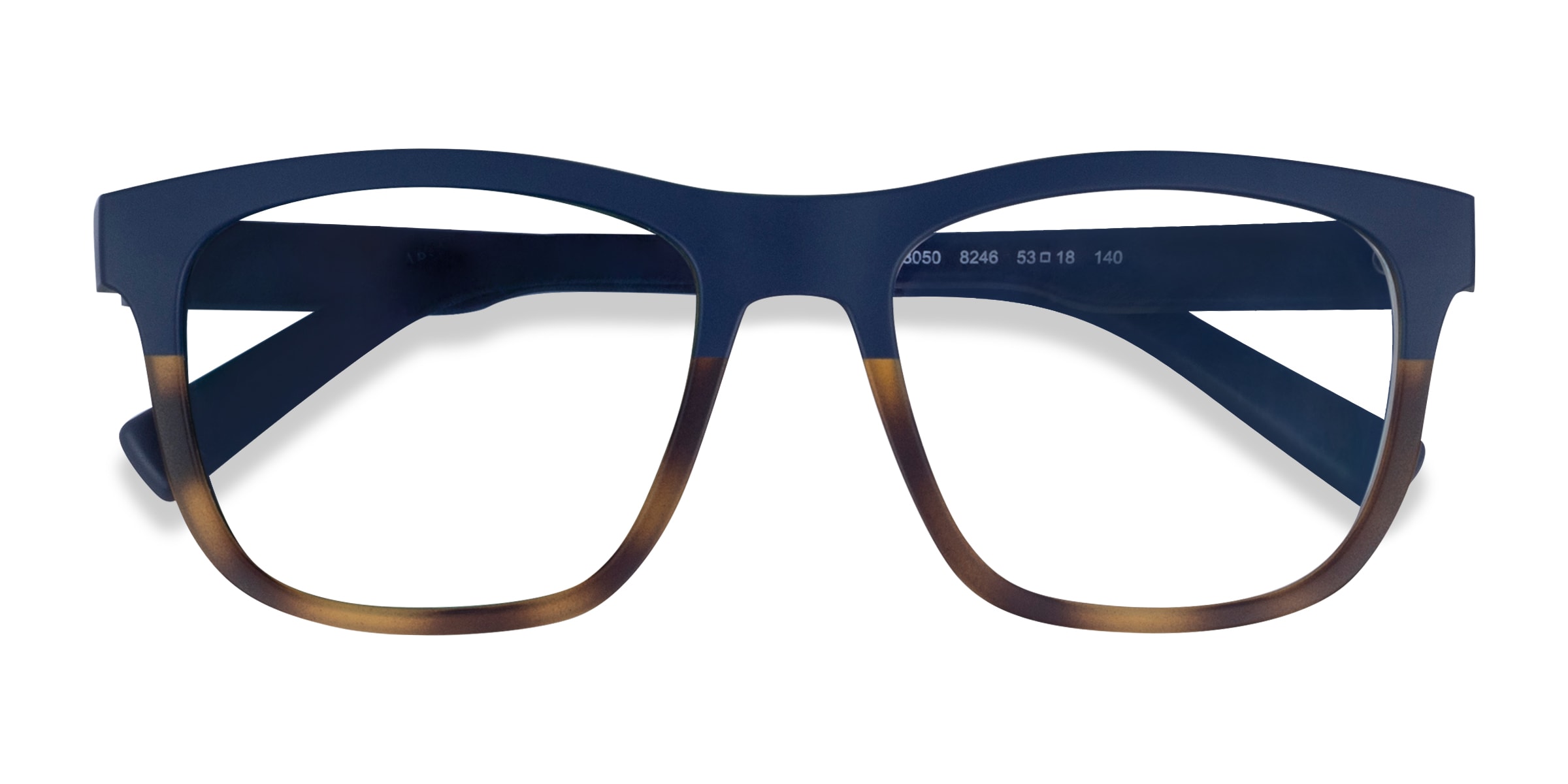 Armani Exchange AX3050 - Square Matte Blue Tortoise Frame Eyeglasses