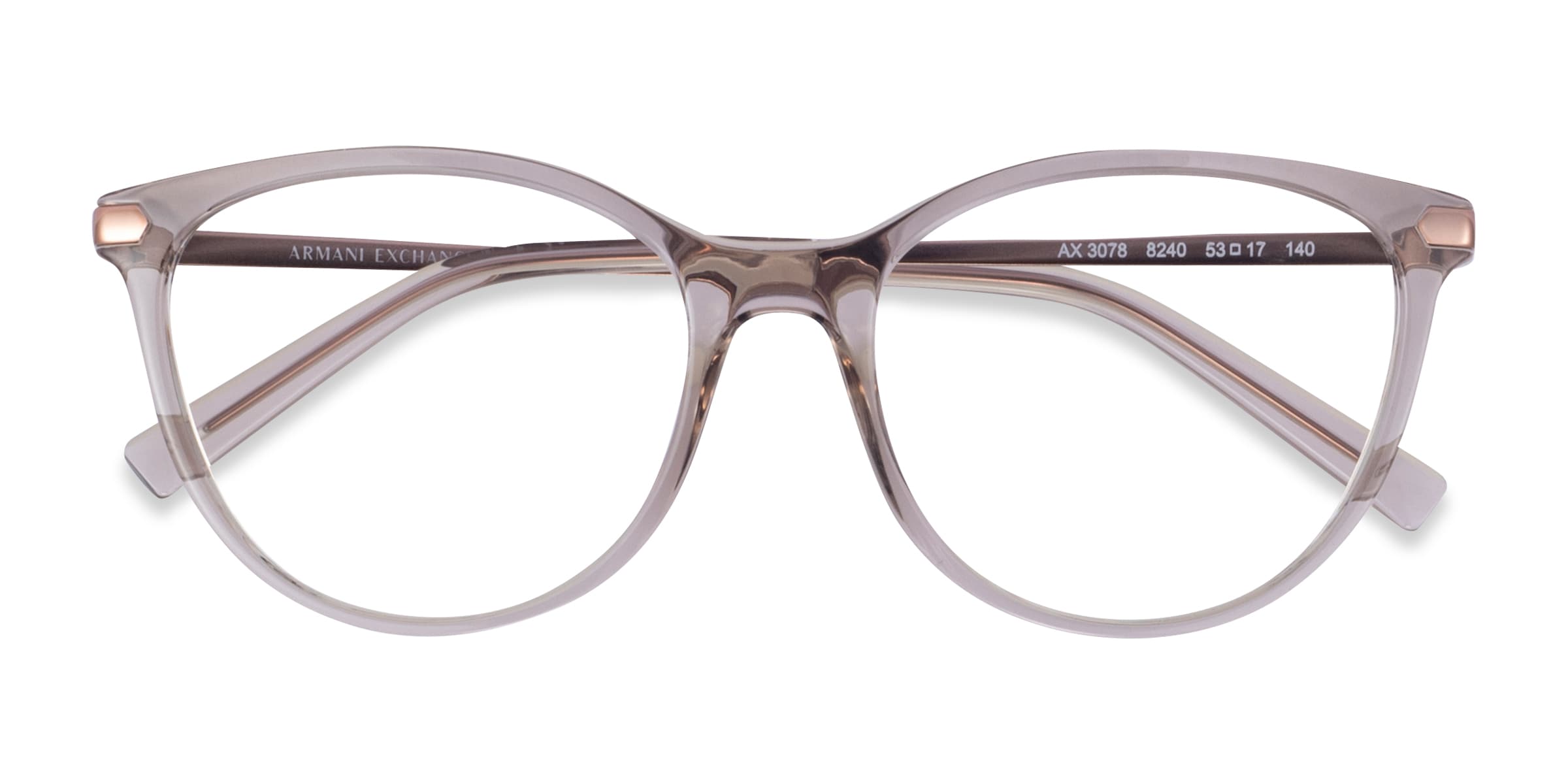 Armani Exchange AX3078 - Cat Eye Clear Gray Frame Eyeglasses