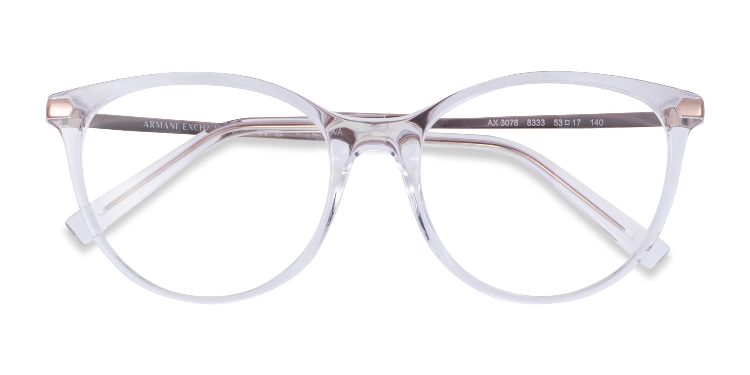 Armani Exchange AX3078 - Cat Eye Shiny Crystal Frame Eyeglasses