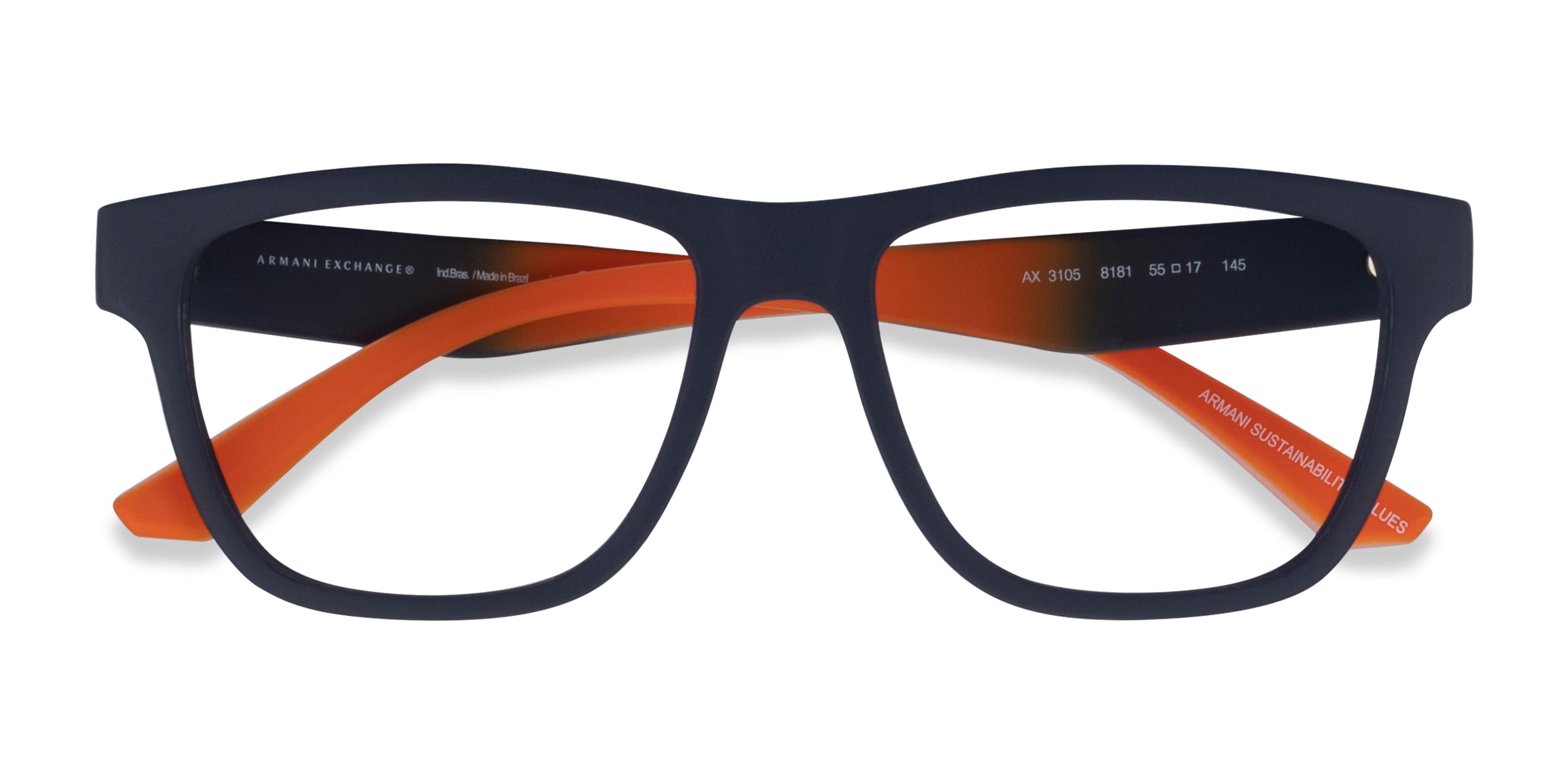 Armani Exchange AX3105 - Square Navy Frame Eyeglasses