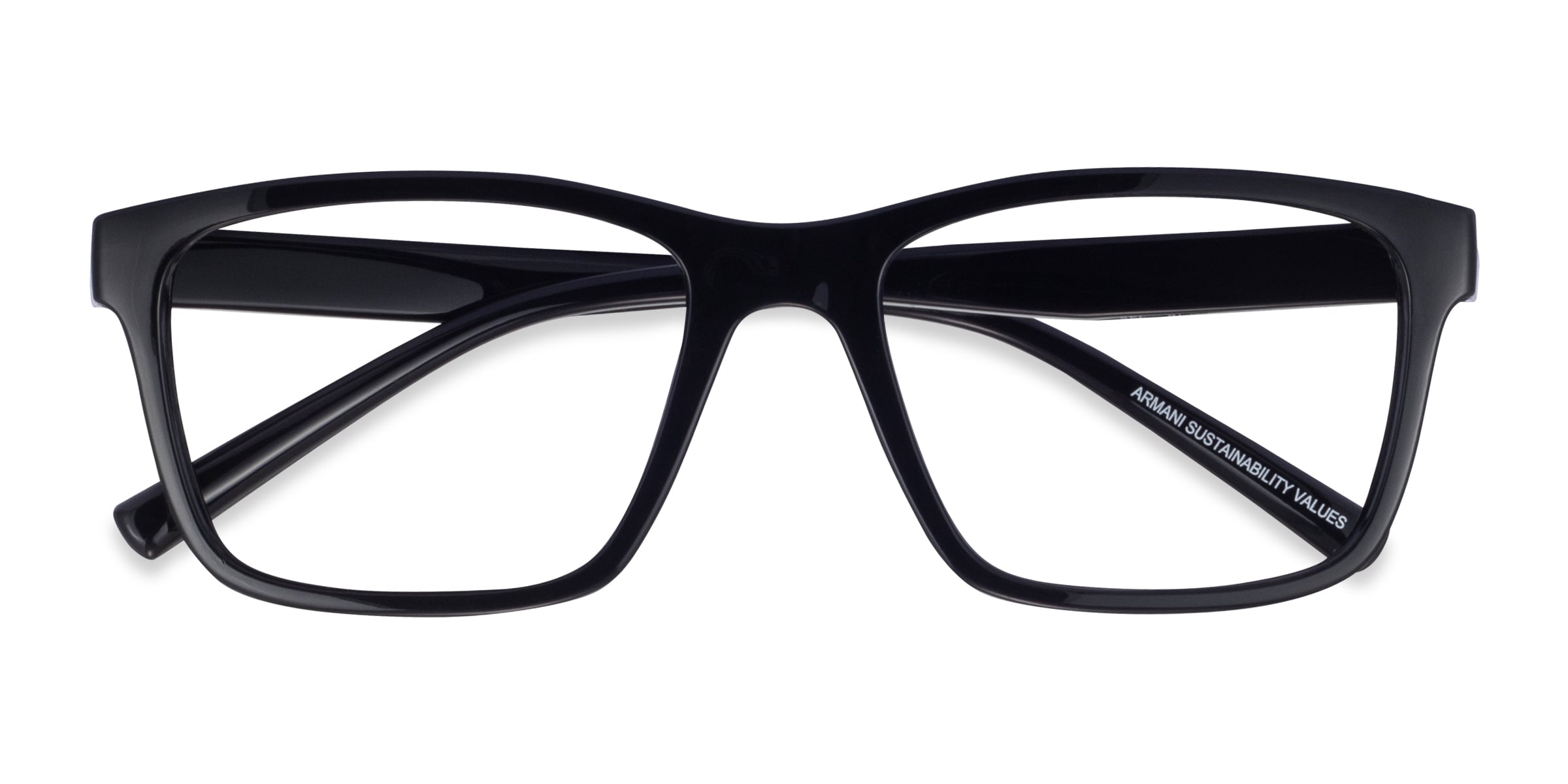Armani Exchange AX3114 - Square Shiny Black Frame Eyeglasses