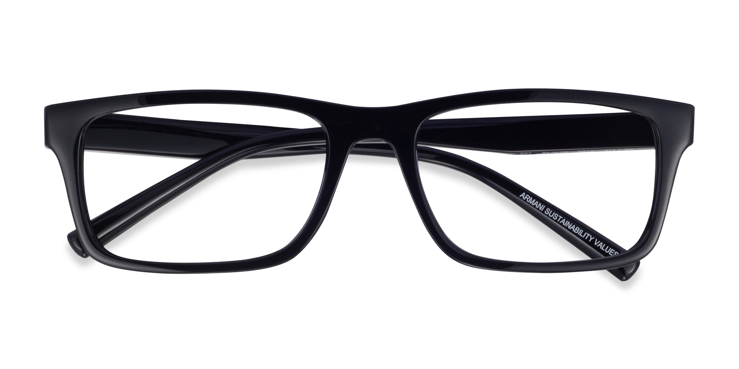 Armani Exchange AX3115 - Rectangle Shiny Black Frame Eyeglasses