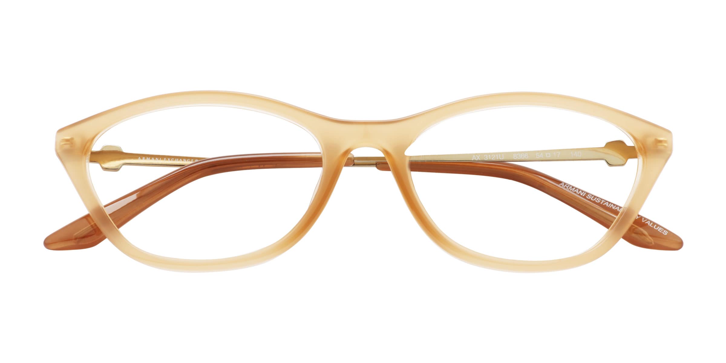 Armani Exchange AX3121U - Cat Eye Yellow Frame Glasses For Women