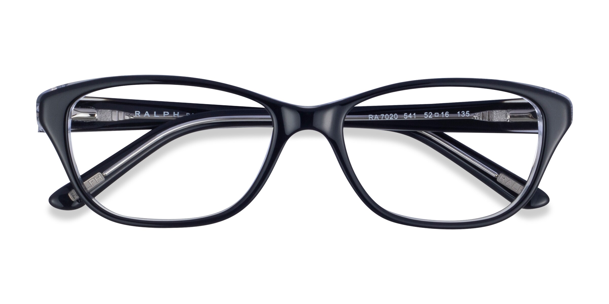 Ralph RA7020 - Cat Eye Shiny Black Frame Glasses For Women