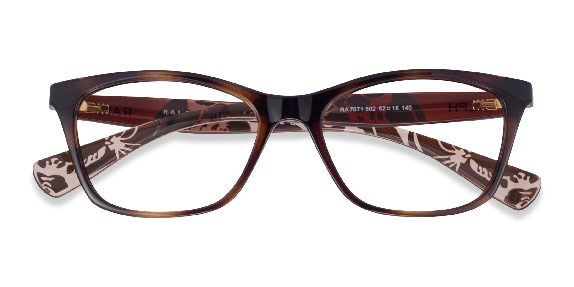 Ralph RA7071 - Cat Eye Shiny Brown Tortoise Frame Eyeglasses