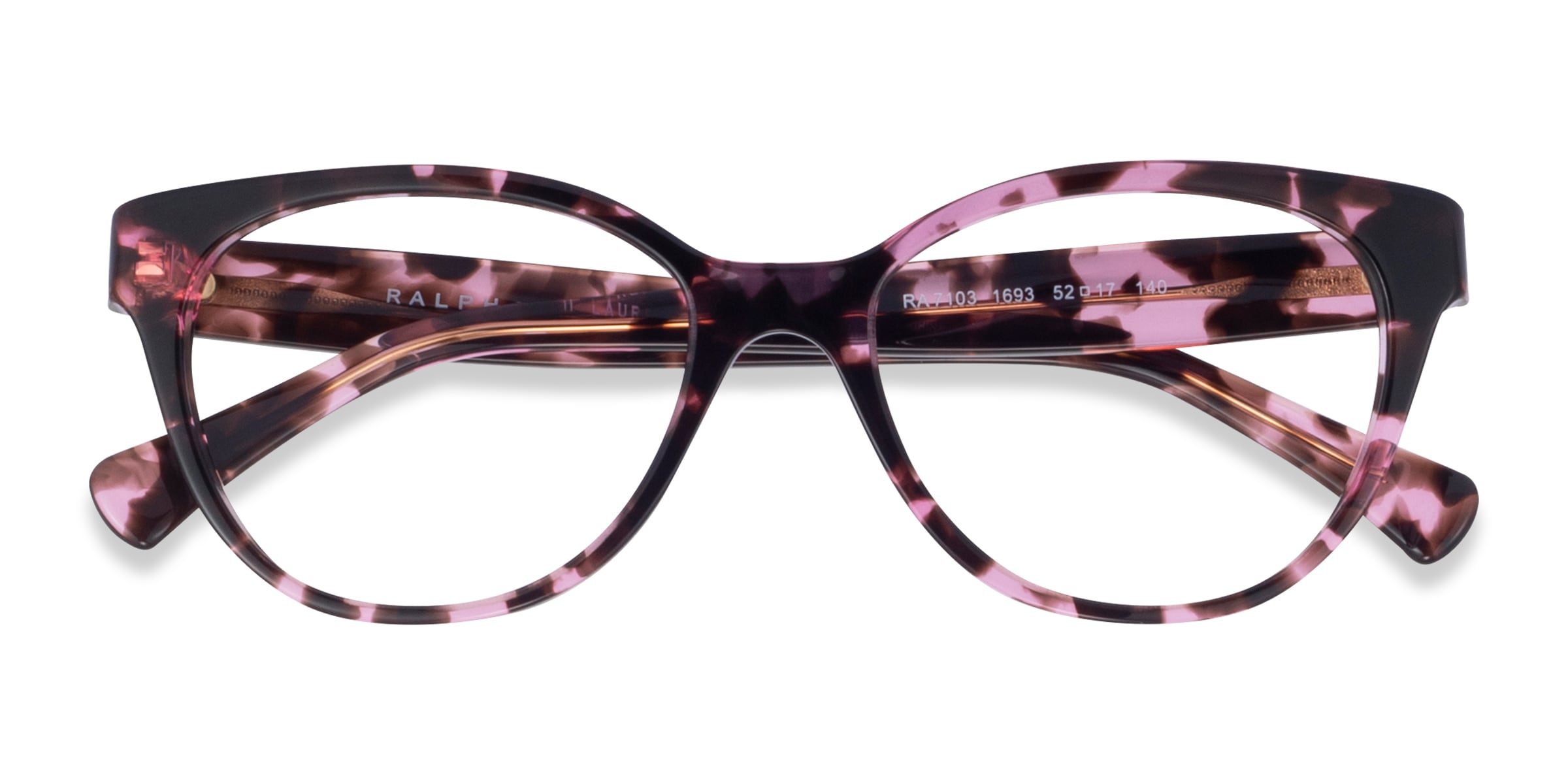 Ralph RA7103 - Cat Eye Shiny Purple Tortoise Frame Glasses For Women