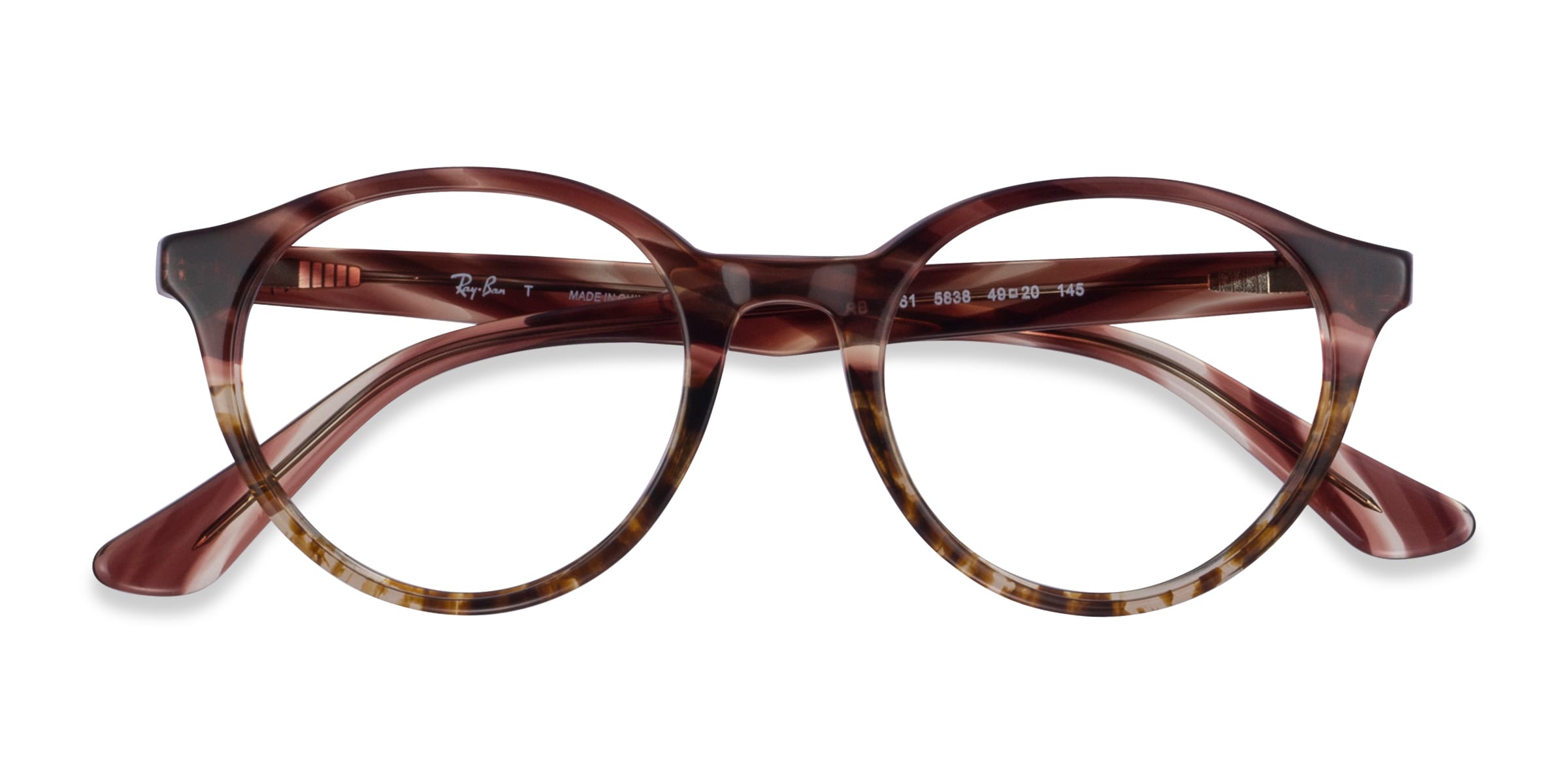Ray-Ban RB5361 - Round Striped Tortoise Frame Eyeglasses