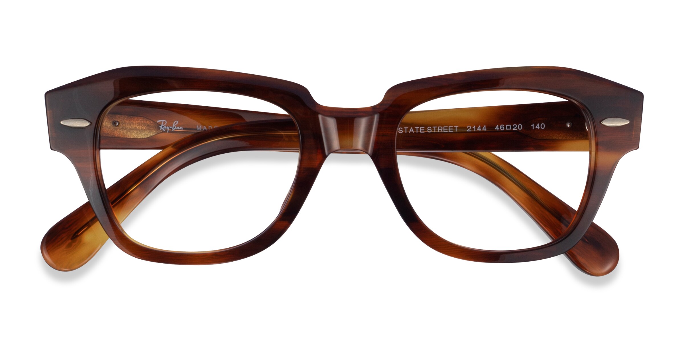 Ray-Ban RB5486 - Geometric Striped Brown Frame Eyeglasses