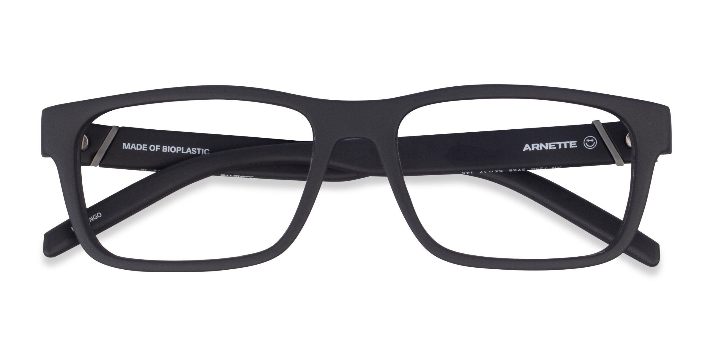 ARNETTE Flamengo - Rectangle Matte Black Frame Eyeglasses