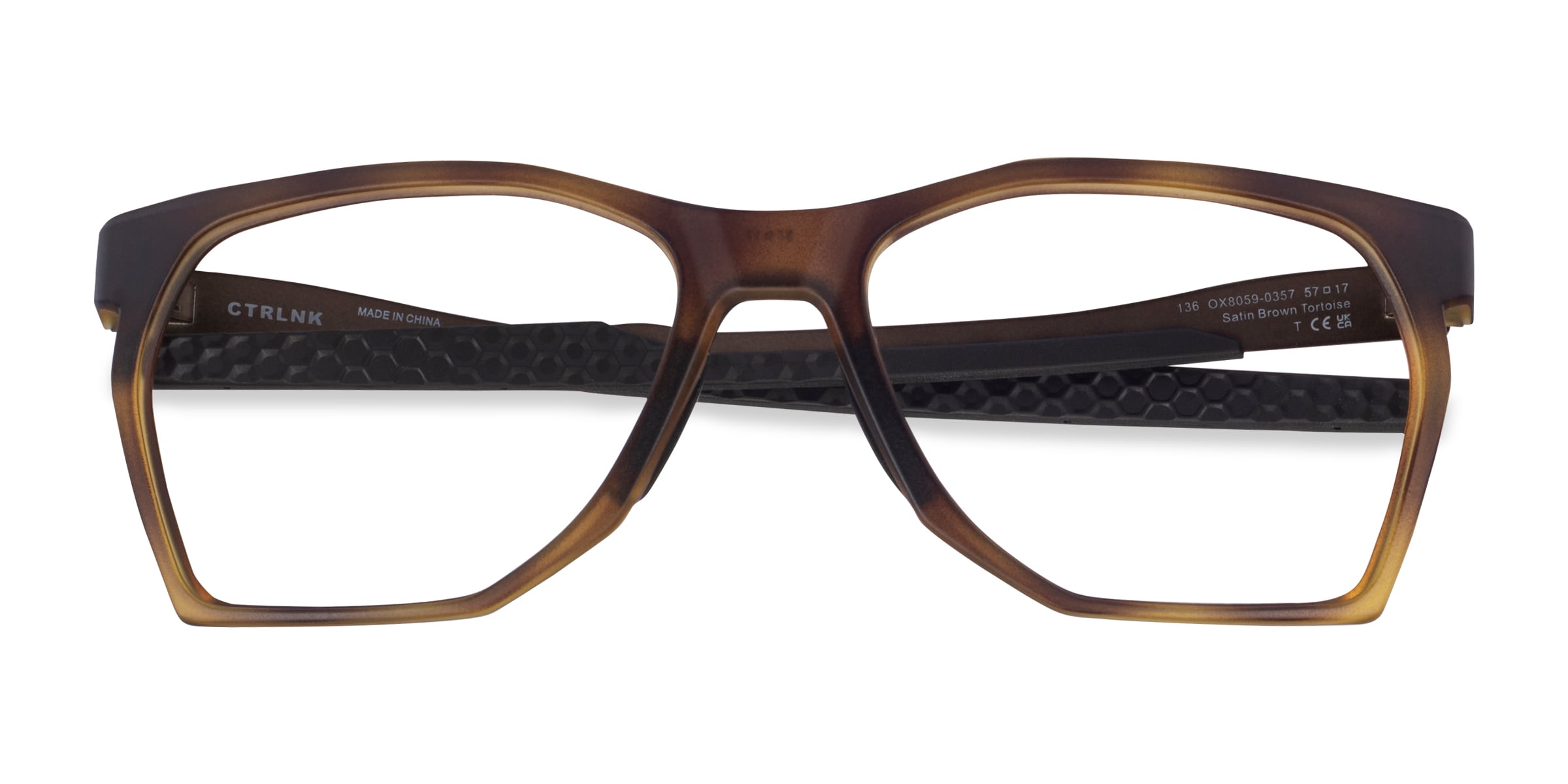 Oakley Ctrlnk - Geometric Brown Tortoise Frame Eyeglasses