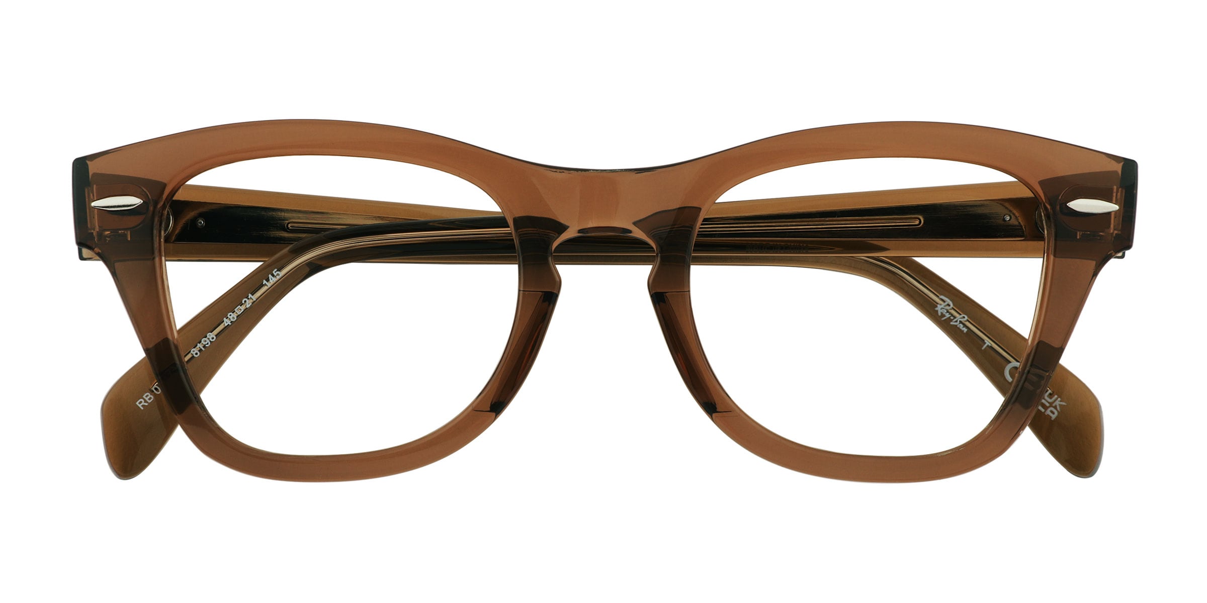 Ray-Ban RB0707V - Cat Eye Transparent Brown Frame Eyeglasses