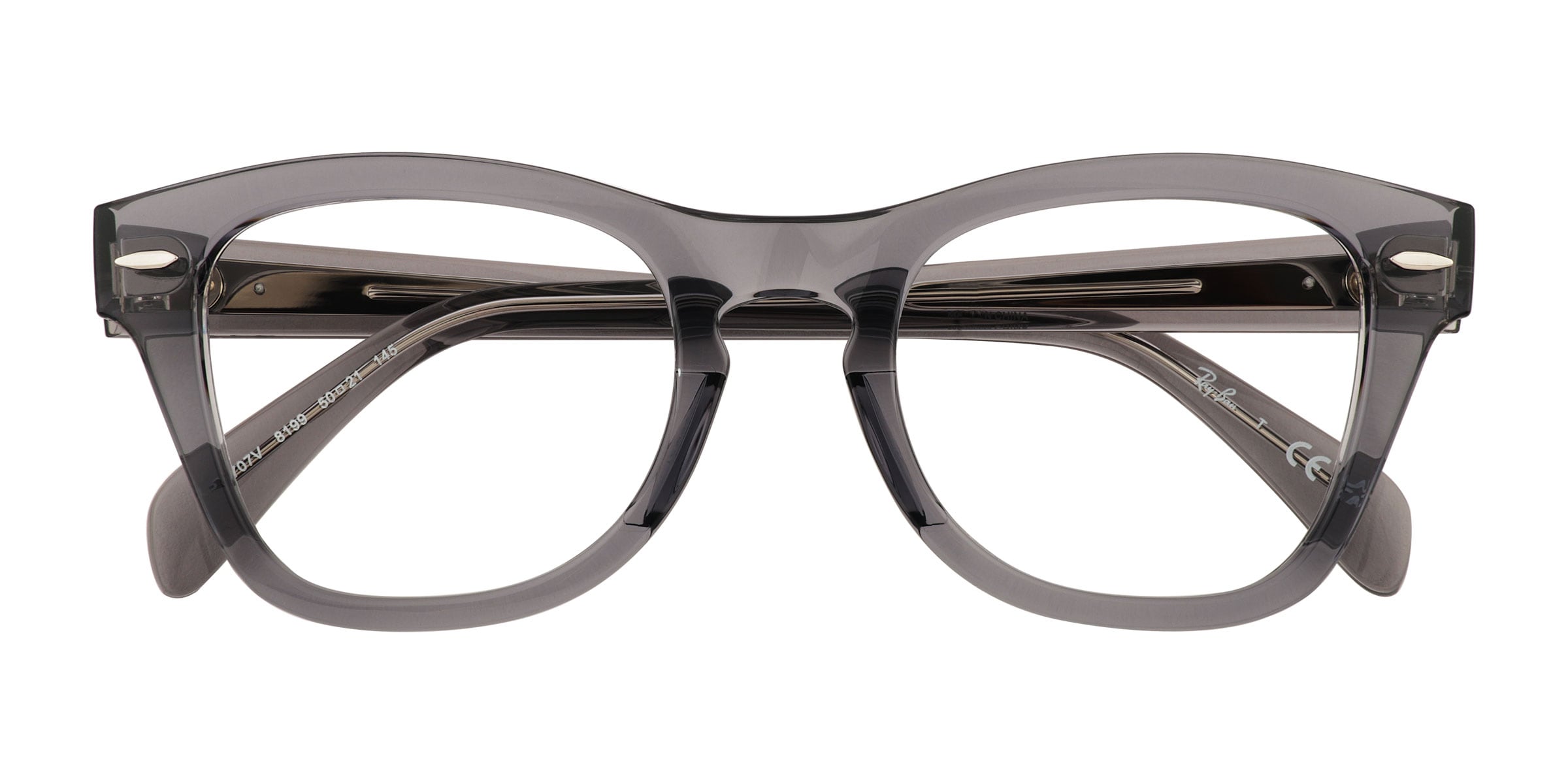 Ray-Ban RB0707V - Cat Eye Transparent Gray Frame Eyeglasses