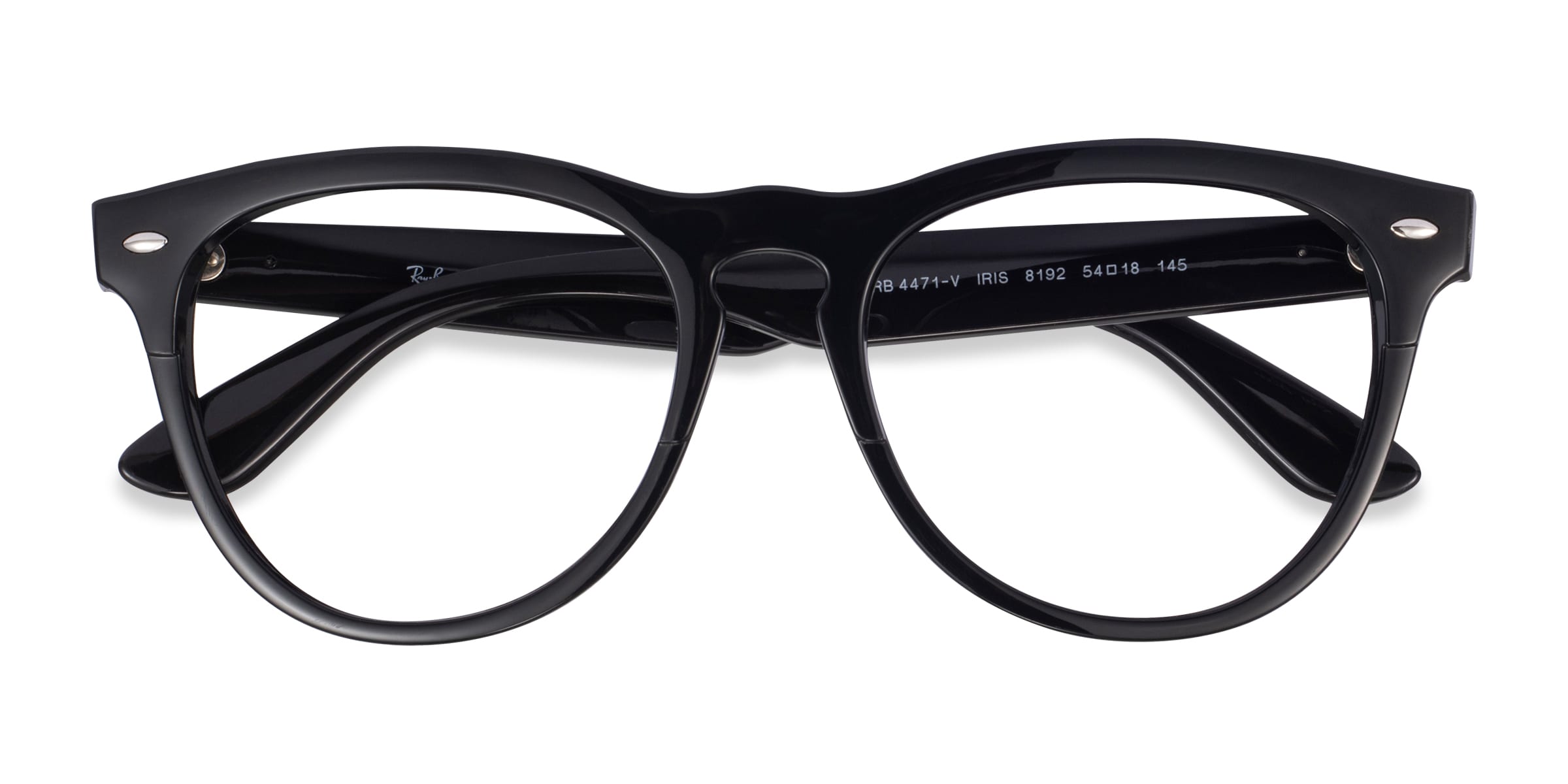 Ray-Ban RB4471V Iris - Round Shiny Black Frame Eyeglasses