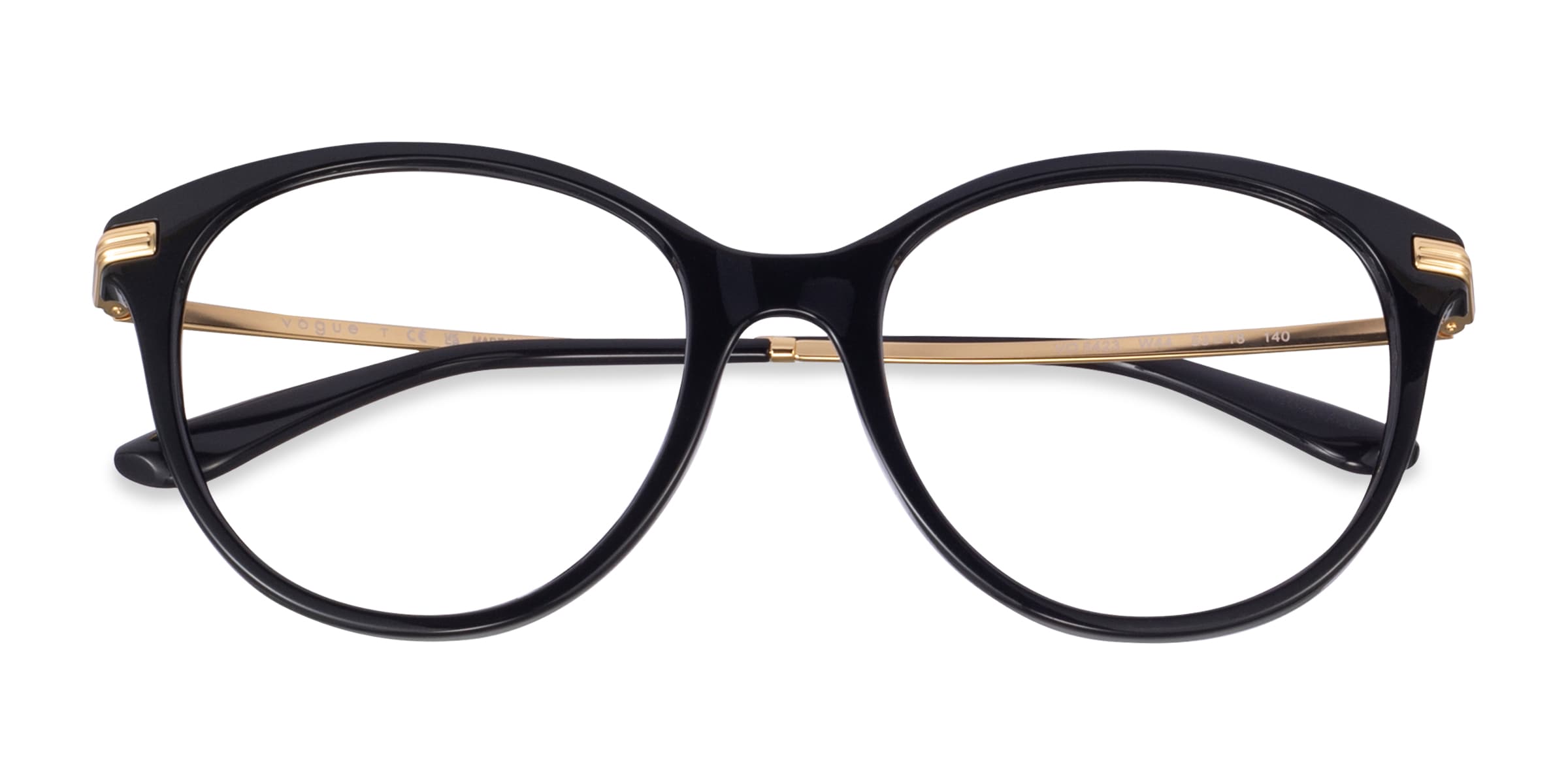 Vogue Eyewear VO5423 - Cat Eye Shiny Black Frame Eyeglasses