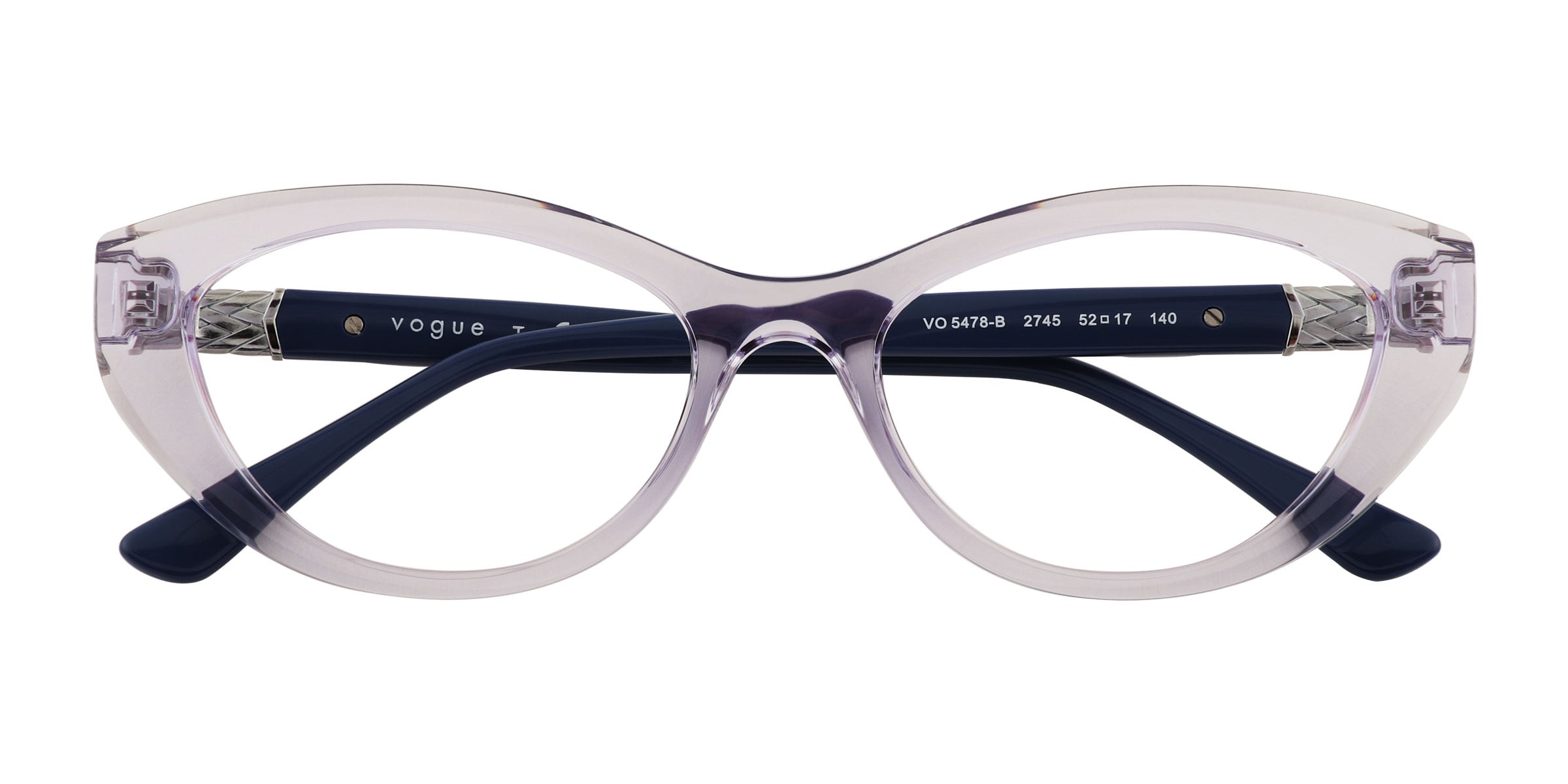 Vogue Eyewear VO5478B - Cat Eye Transparent Purple Frame Glasses For Women