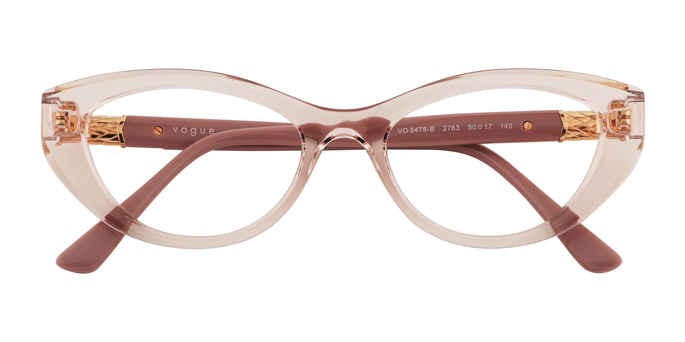Vogue Eyewear VO5478B - Cat Eye Clear Pink Frame Glasses For Women