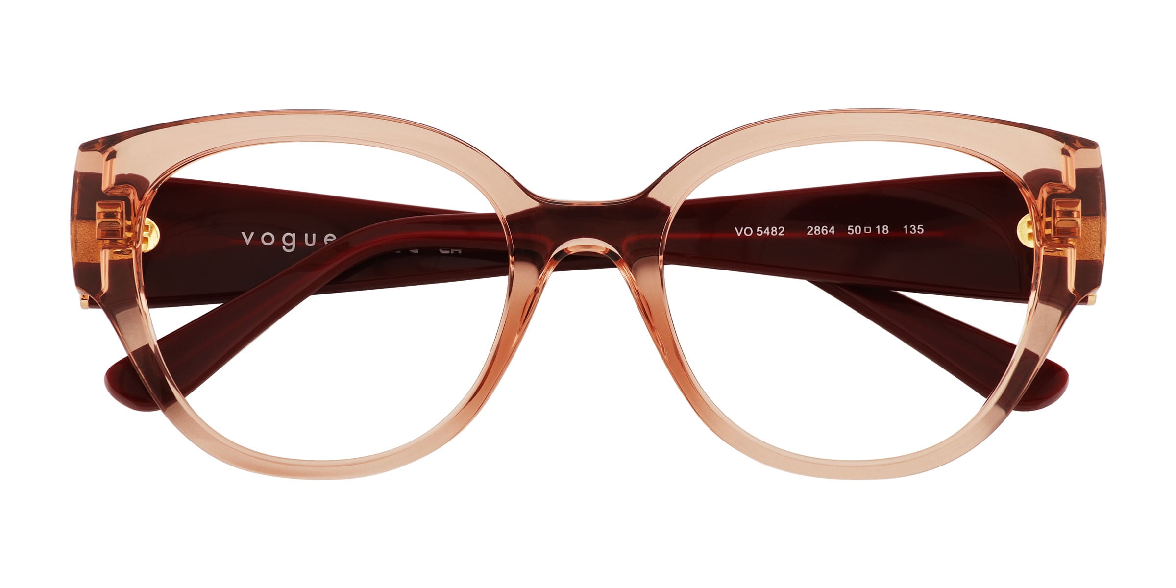 Vogue Eyewear VO5482 - Cat Eye Transparent Coral Frame Glasses For Women