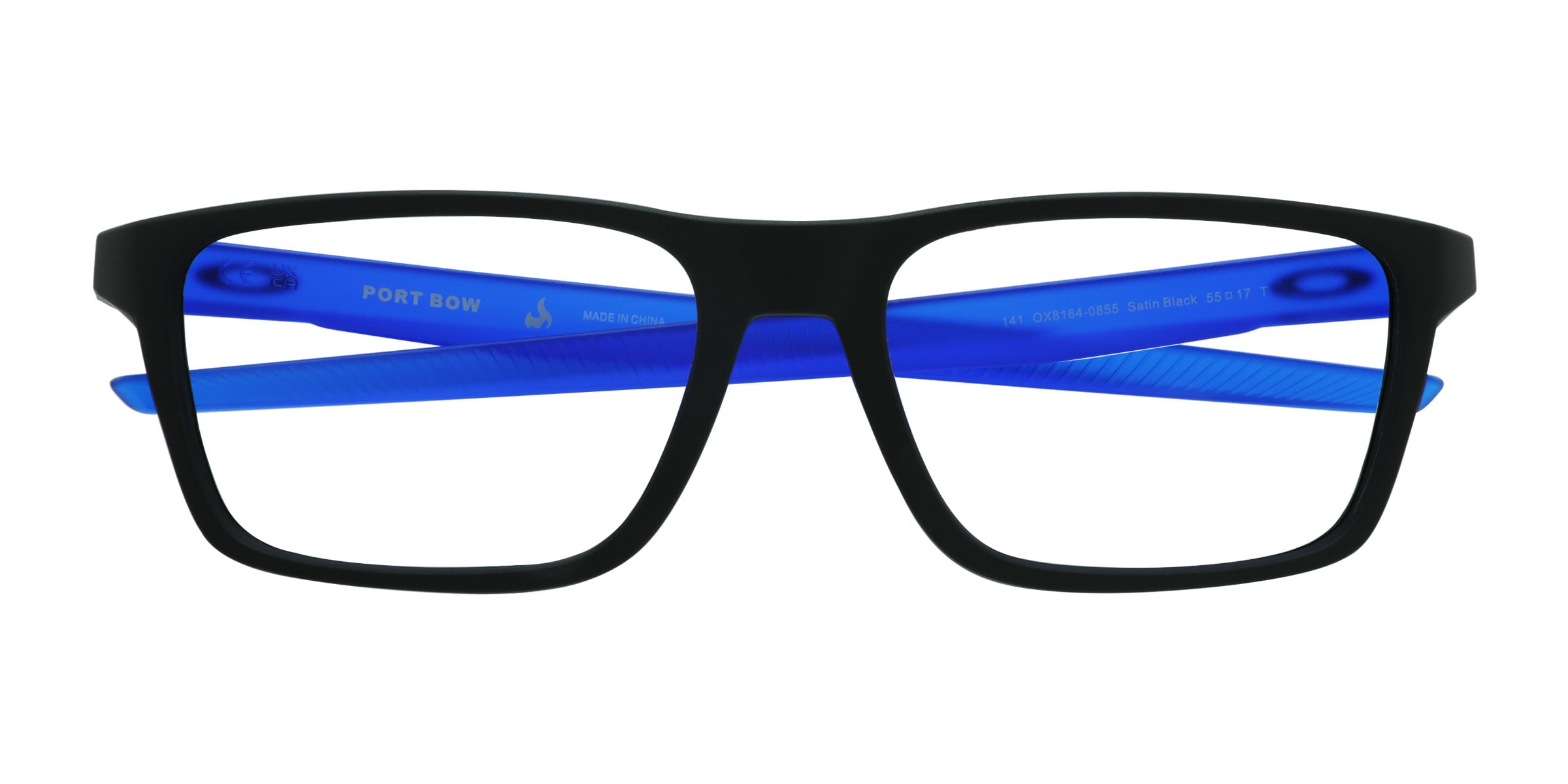 Oakley Port Bow - Rectangle Black Frame Glasses For Men