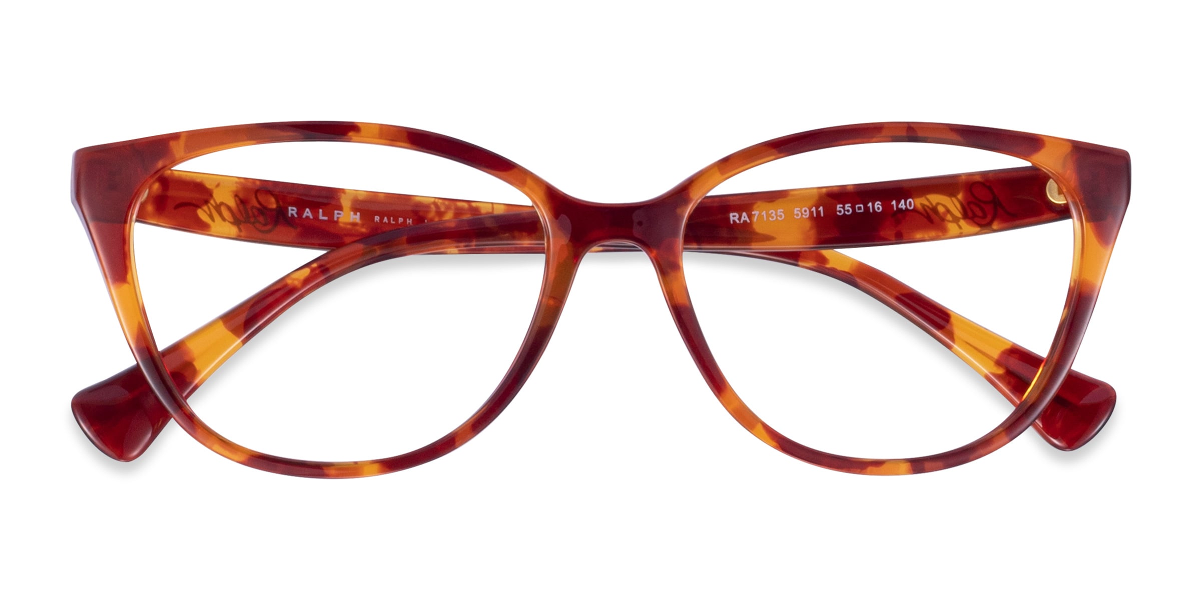 Ralph RA7135 - Cat Eye Brown Floral Frame Eyeglasses