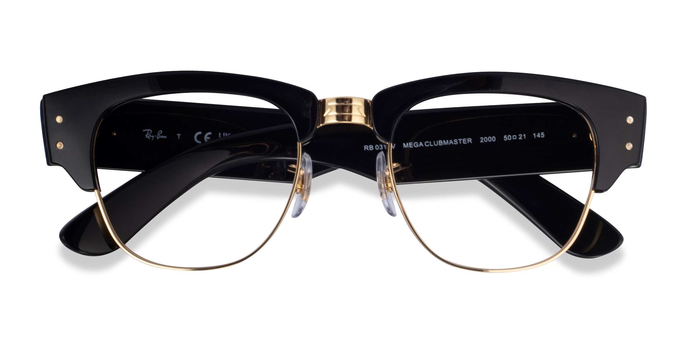 Ray-Ban RB0316V - Browline Black Gold Frame Eyeglasses