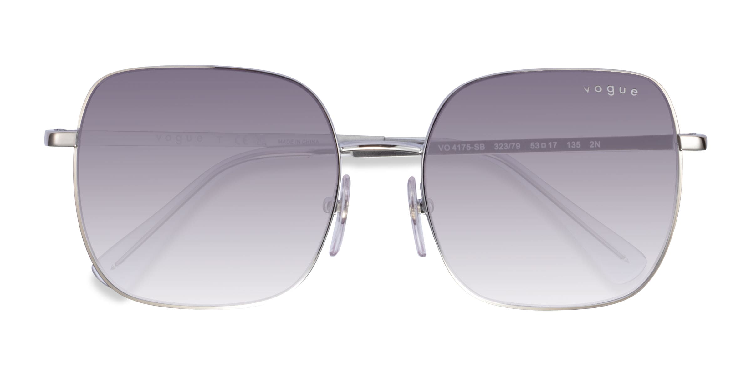 Vogue Eyewear VO4175SB - Square Silver Frame Prescription Sunglasses