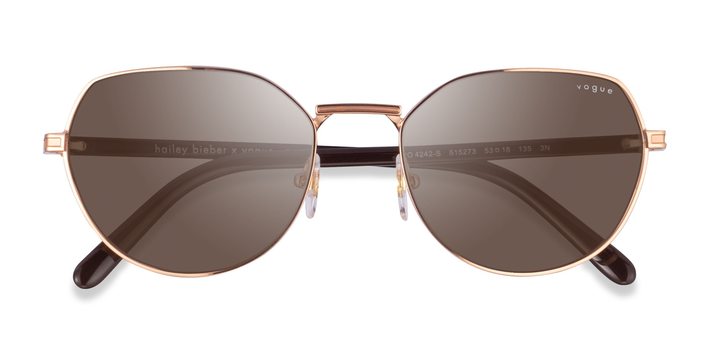 Vogue Eyewear VO4242S - Geometric Rose Gold Frame Sunglasses For Women