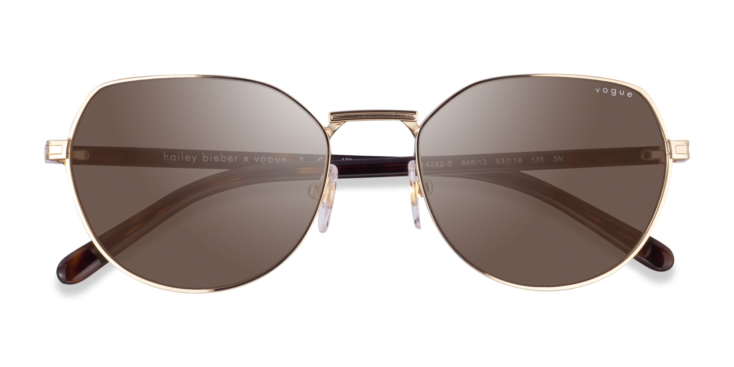 Vogue Eyewear VO4242S - Geometric Pale Gold Frame Sunglasses For Women