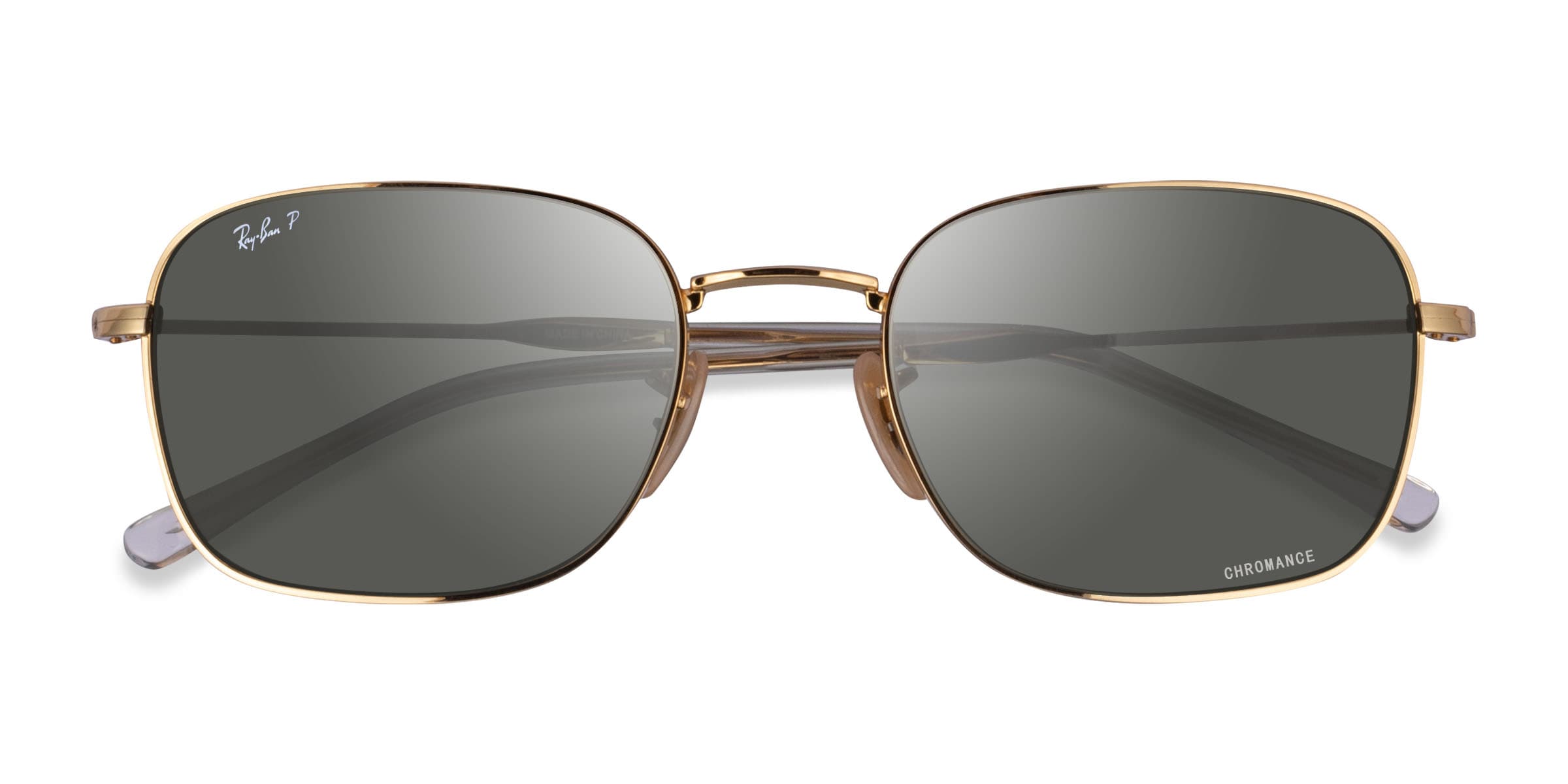 Ray-Ban RB3706 - Rectangle Gold Frame Prescription Sunglasses