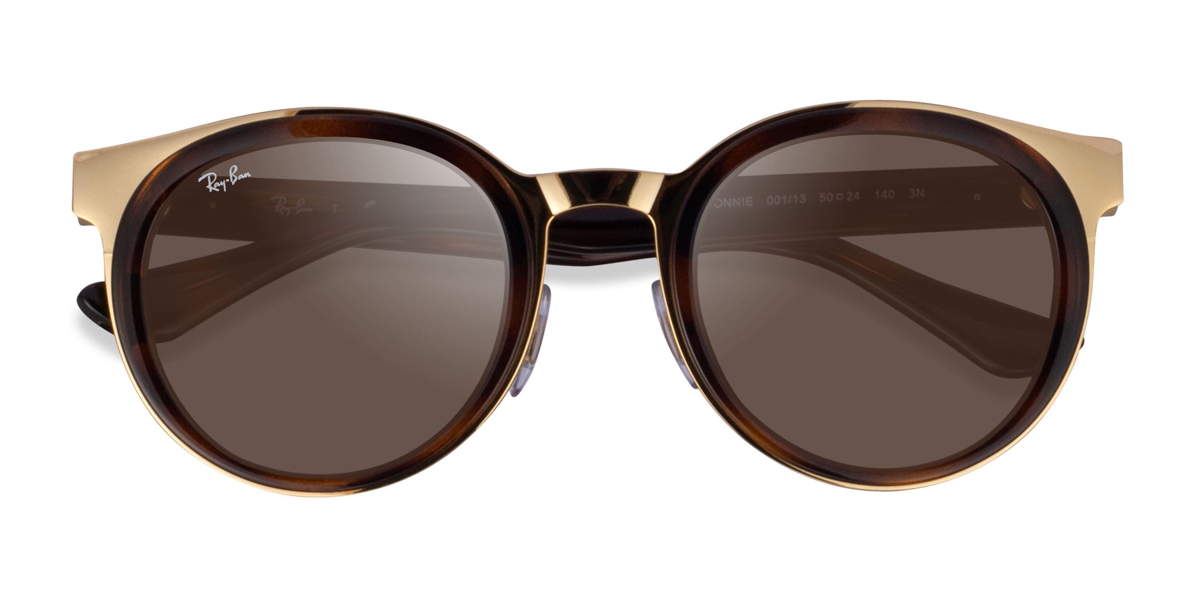 Ray-Ban RB3710 Bonnie - Round Tortoise Gold Frame Prescription Sunglasses