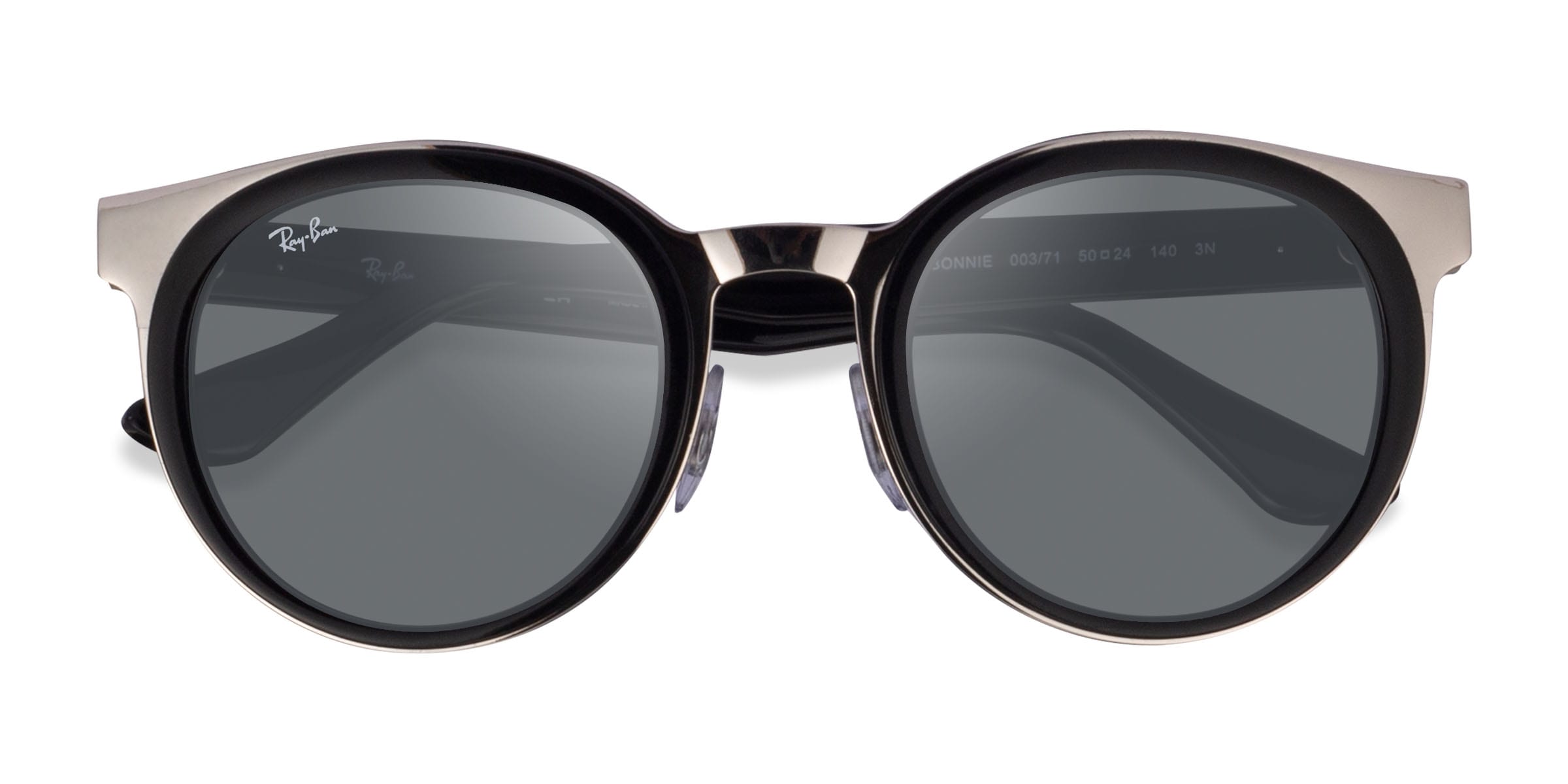 Ray-Ban RB3710 Bonnie - Round Black Silver Frame Prescription Sunglasses