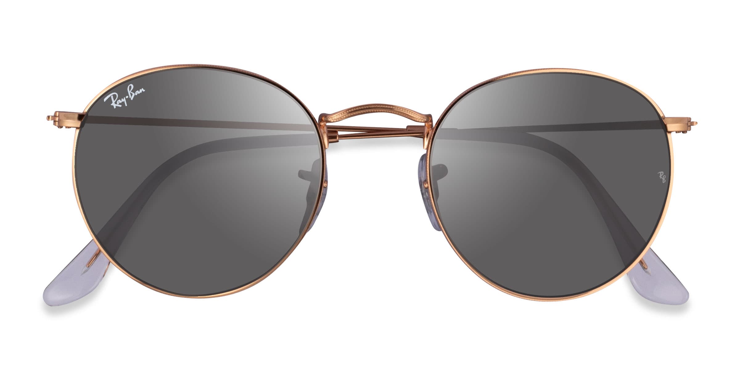 Ray-Ban RB3447 Round - Round Rose Gold Frame Prescription Sunglasses
