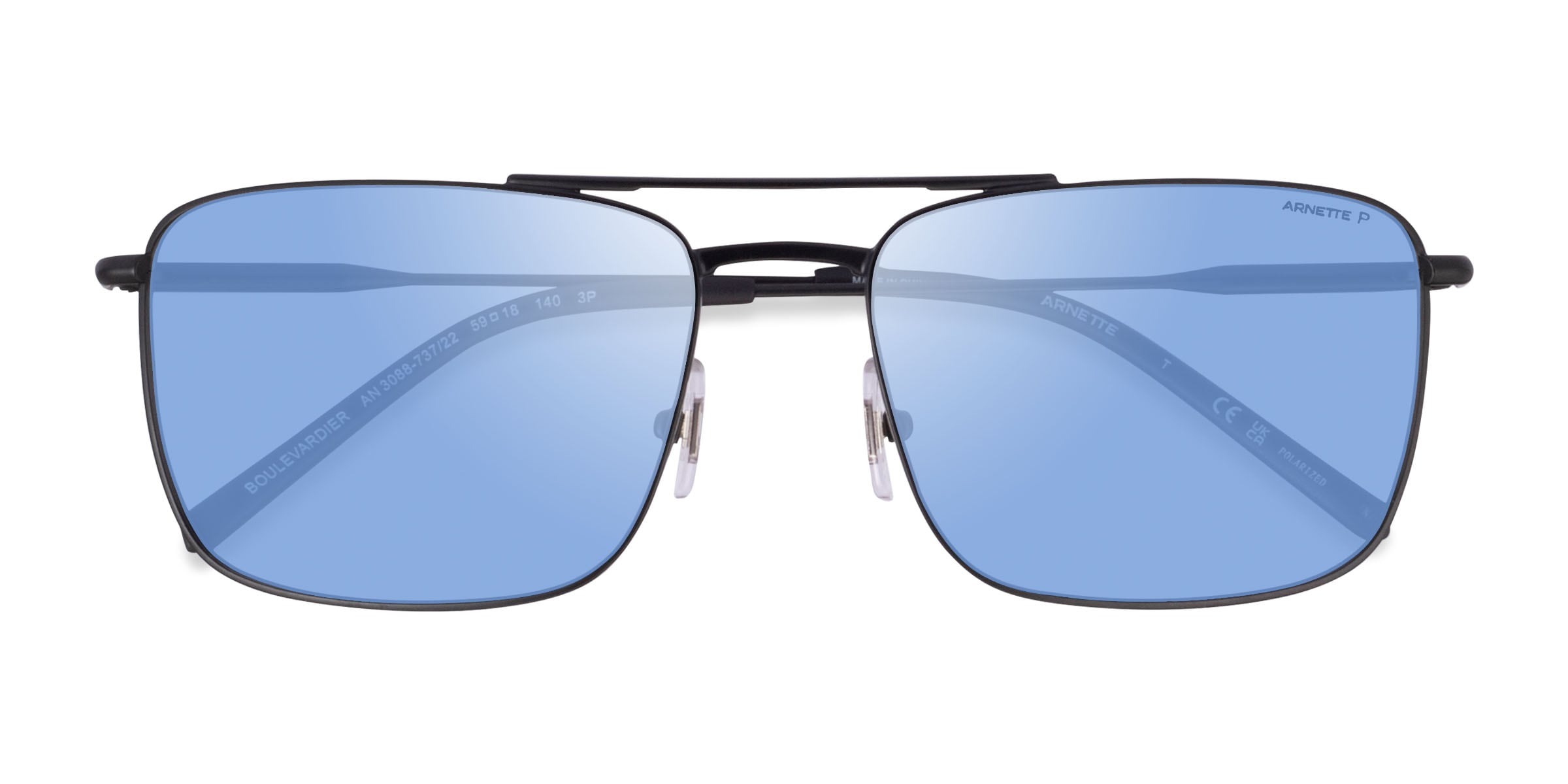 ARNETTE Boulevardier - Aviator Matte Black Frame Sunglasses For Men