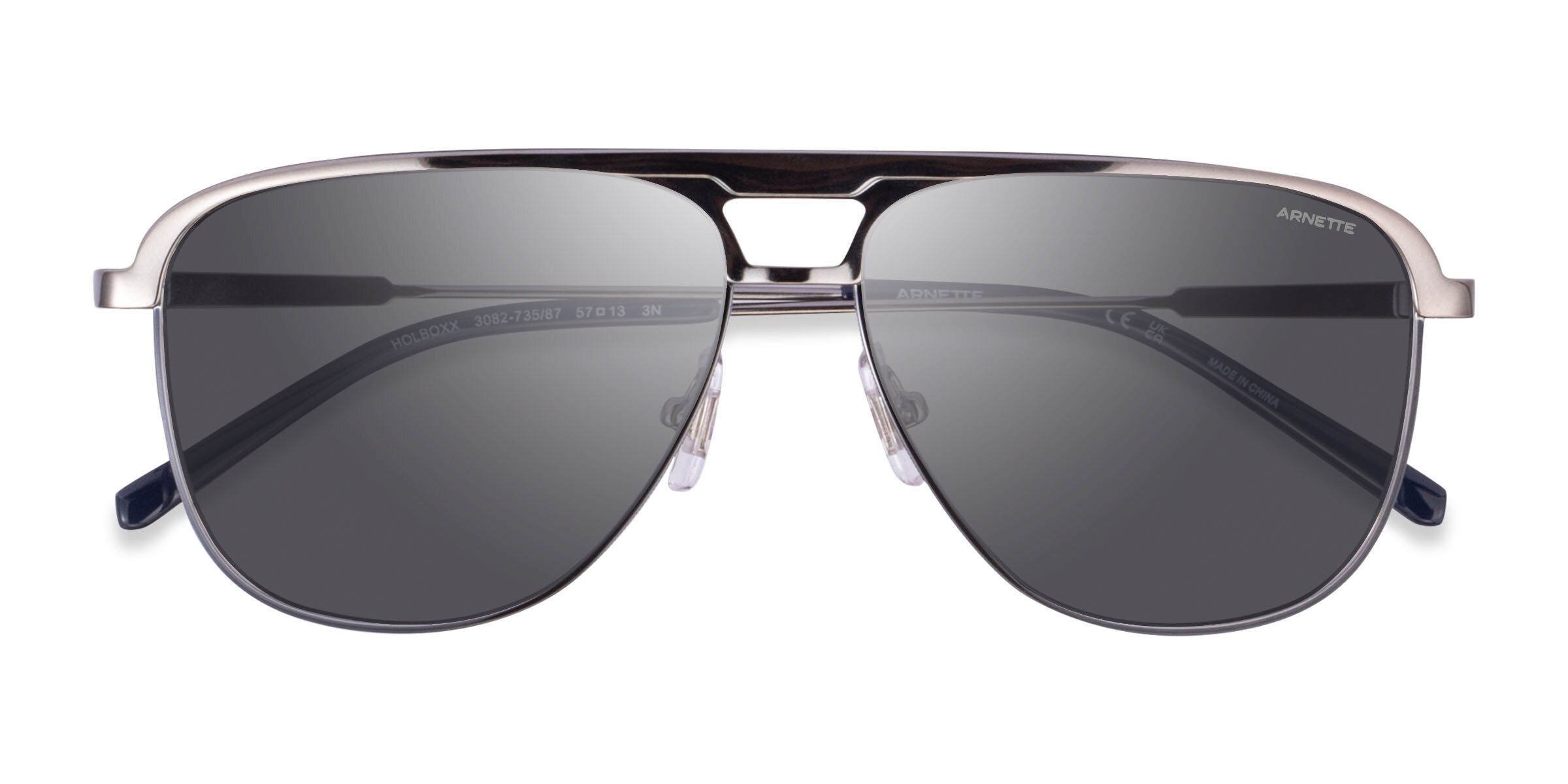 ARNETTE Holboxx - Aviator Gunmetal Frame Sunglasses For Men
