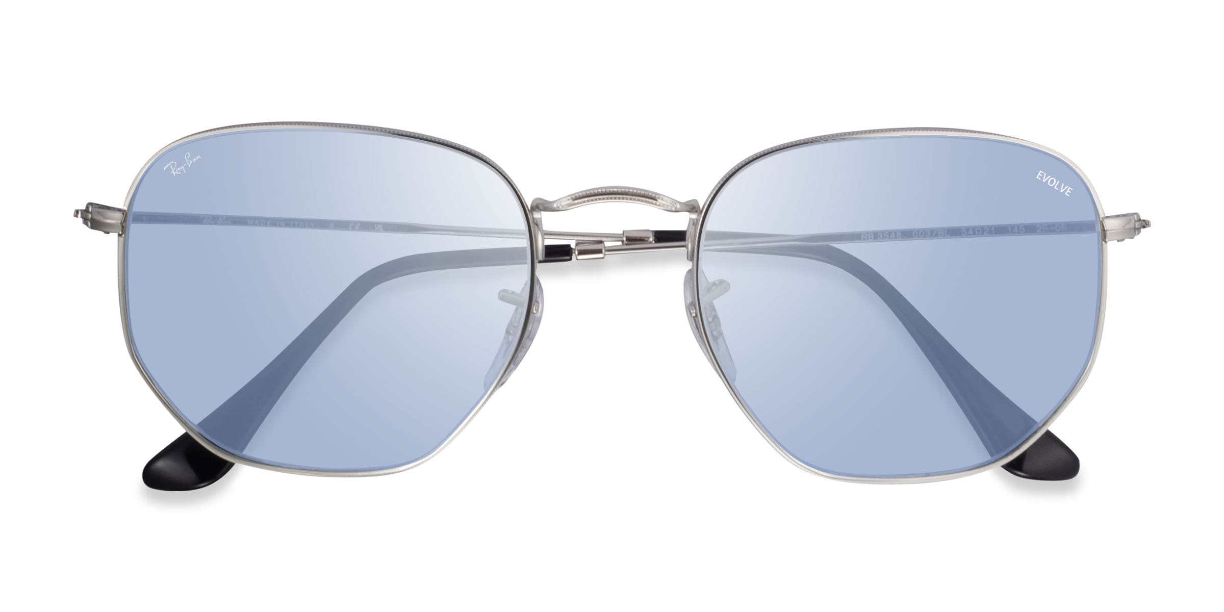 Ray-Ban RB3548 - Geometric Shiny Silver Frame Prescription Sunglasses