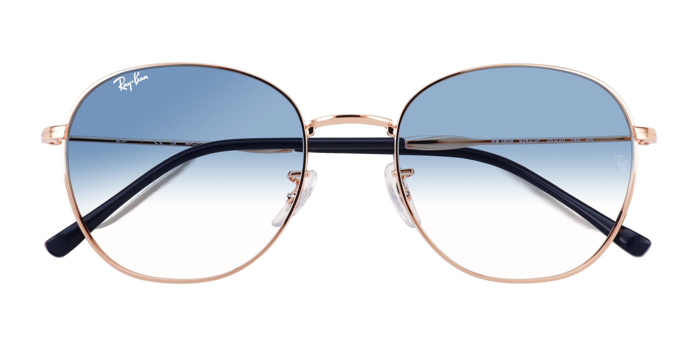 Ray-Ban RB3809 - Round Rose Gold Frame Prescription Sunglasses