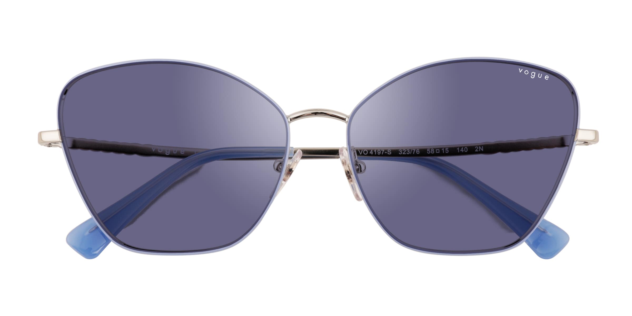 Vogue Eyewear VO4197S - Cat Eye Blue Silver Frame Sunglasses For Women