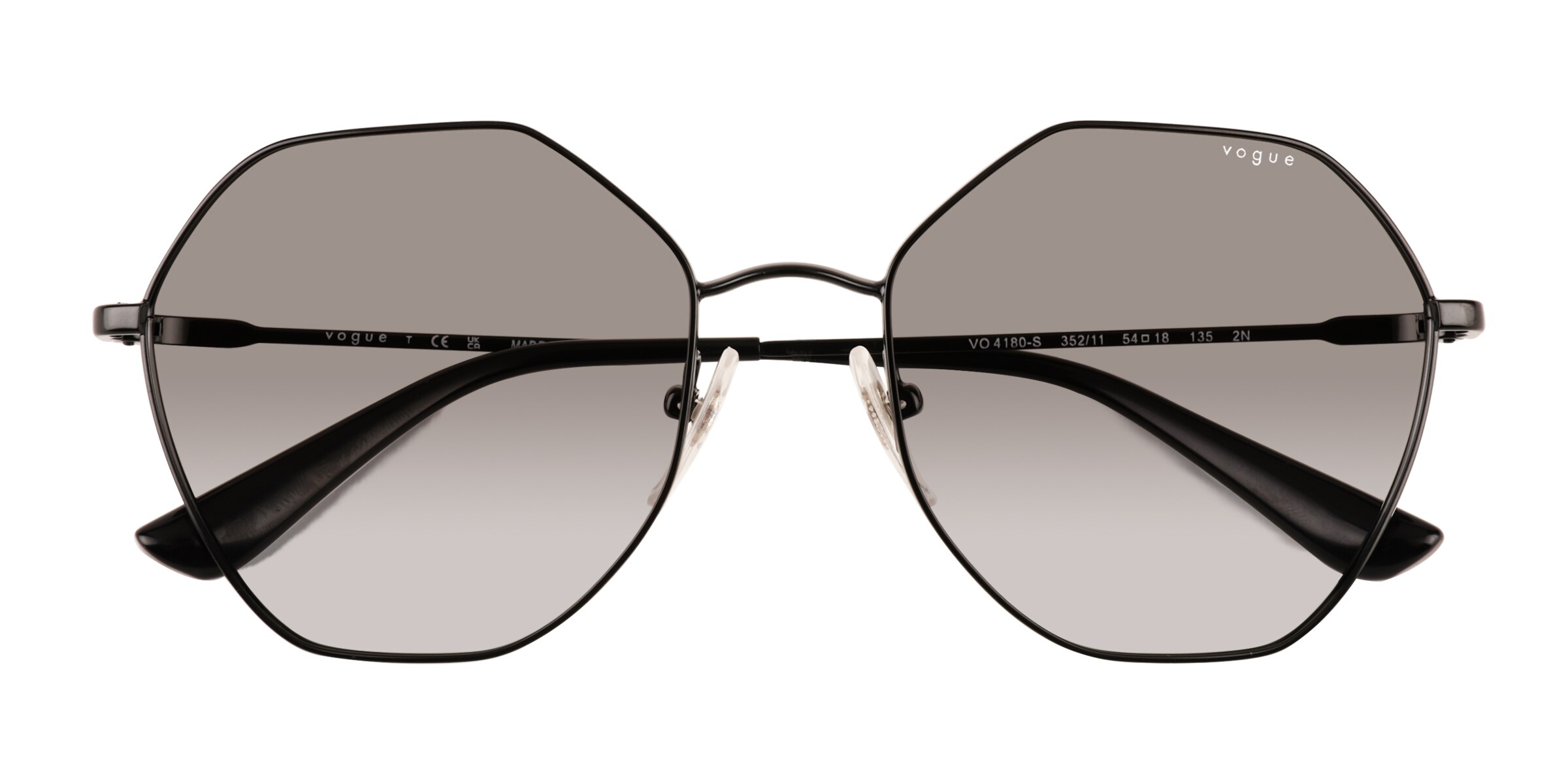 Vogue Eyewear VO4180S - Geometric Black Frame Prescription Sunglasses