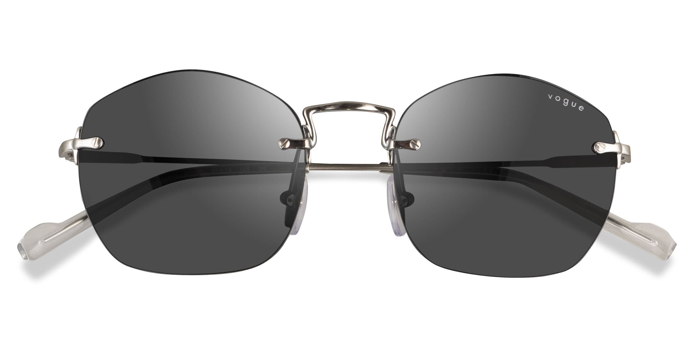 Vogue Eyewear VO4216S - Geometric Brushed Silver Frame Prescription Sunglasses