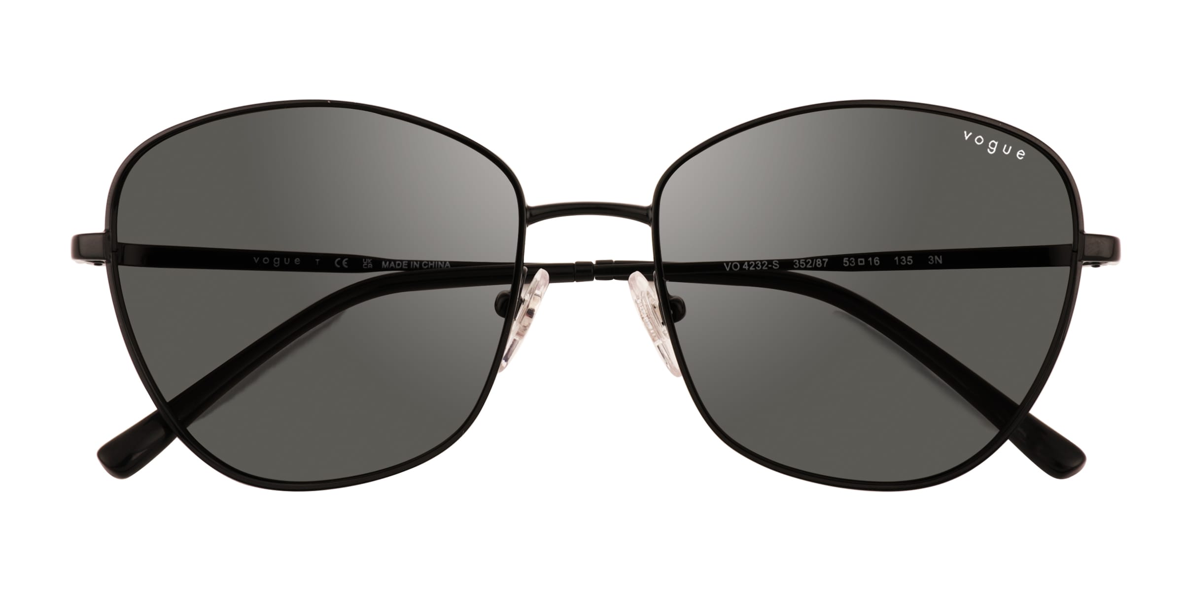 Vogue Eyewear VO4232S - Cat Eye Black Frame Prescription Sunglasses