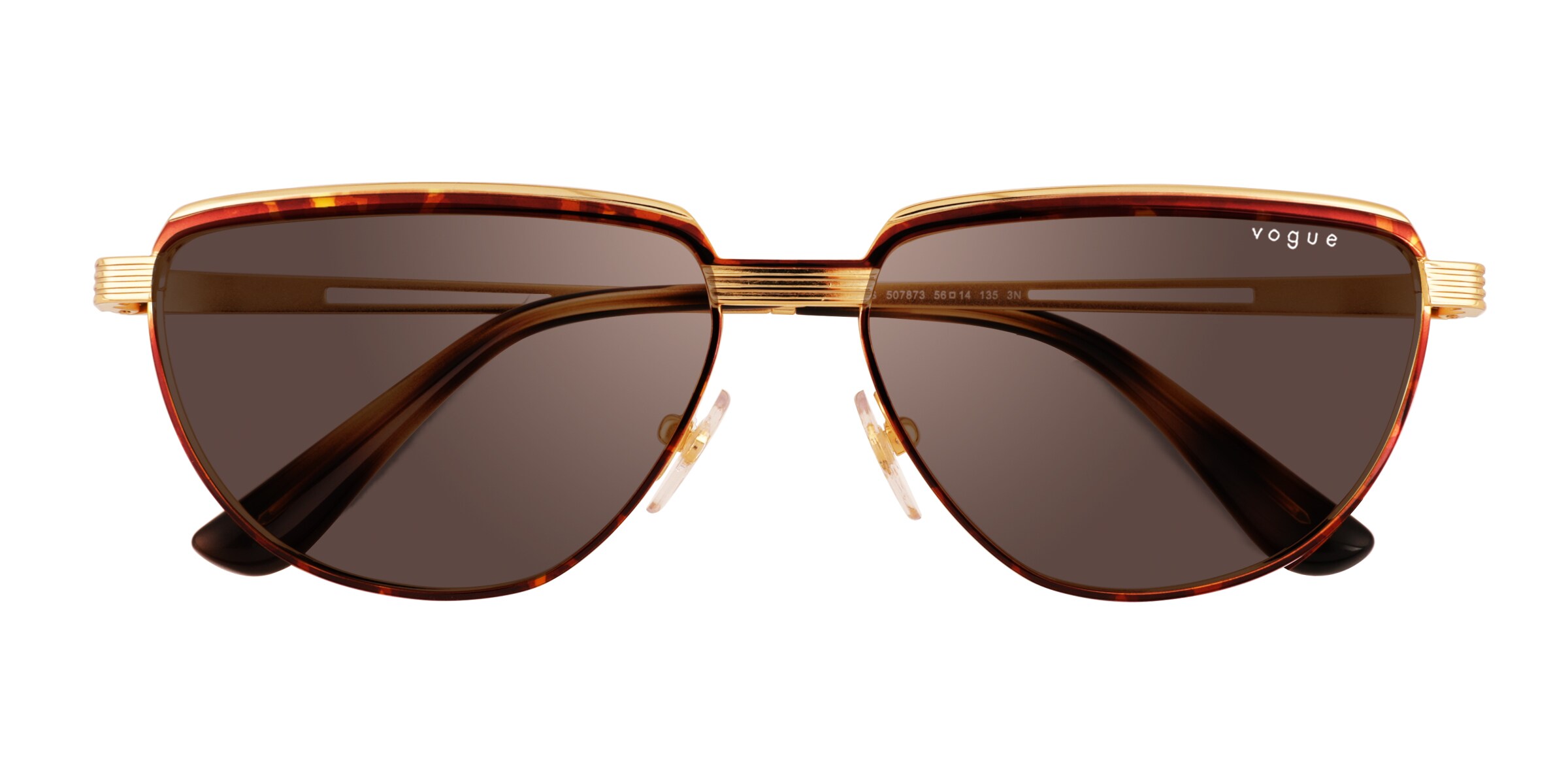 Vogue Eyewear VO4235S - Geometric Tortoise Gold Frame Prescription Sunglasses