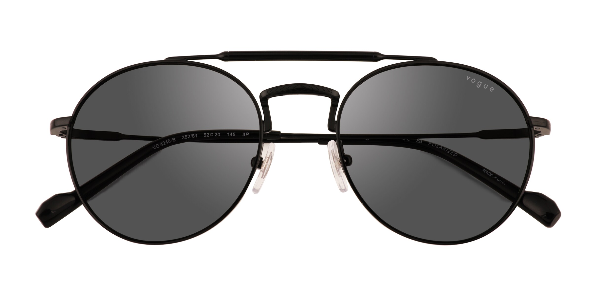 Vogue Eyewear VO4240S - Aviator Black Frame Prescription Sunglasses