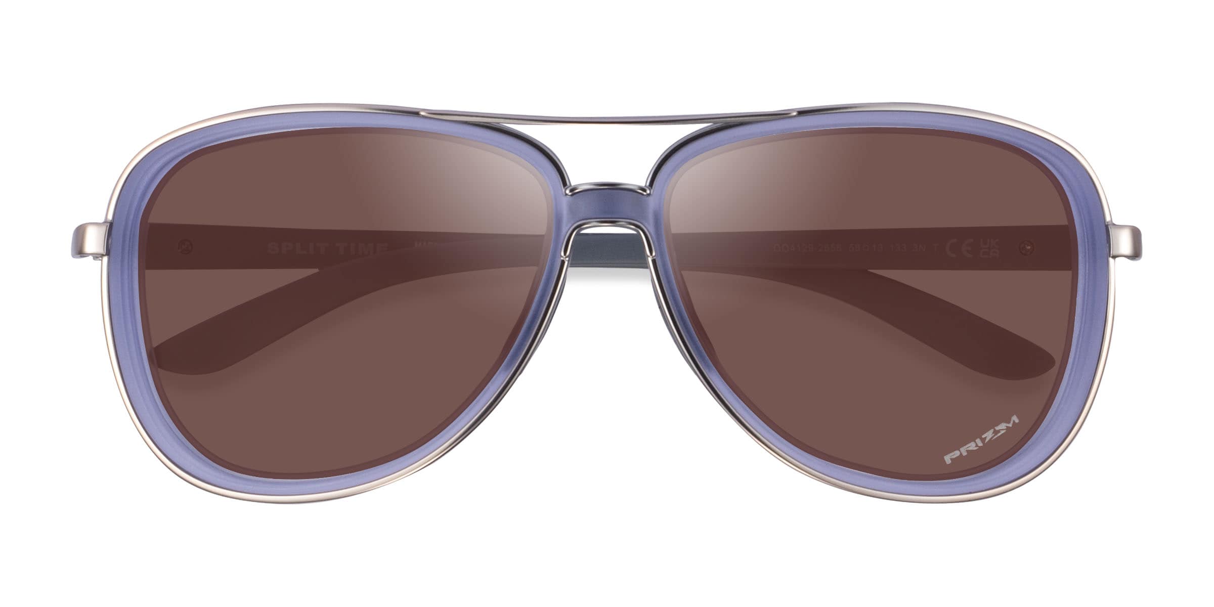 Oakley Split Time - Aviator Clear Purple Frame Sunglasses For Women