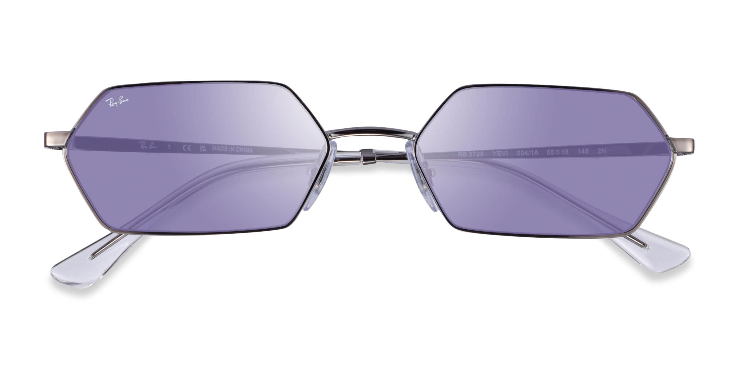 Ray-Ban RB3728 Yevi - Geometric Gunmetal Frame Prescription Sunglasses