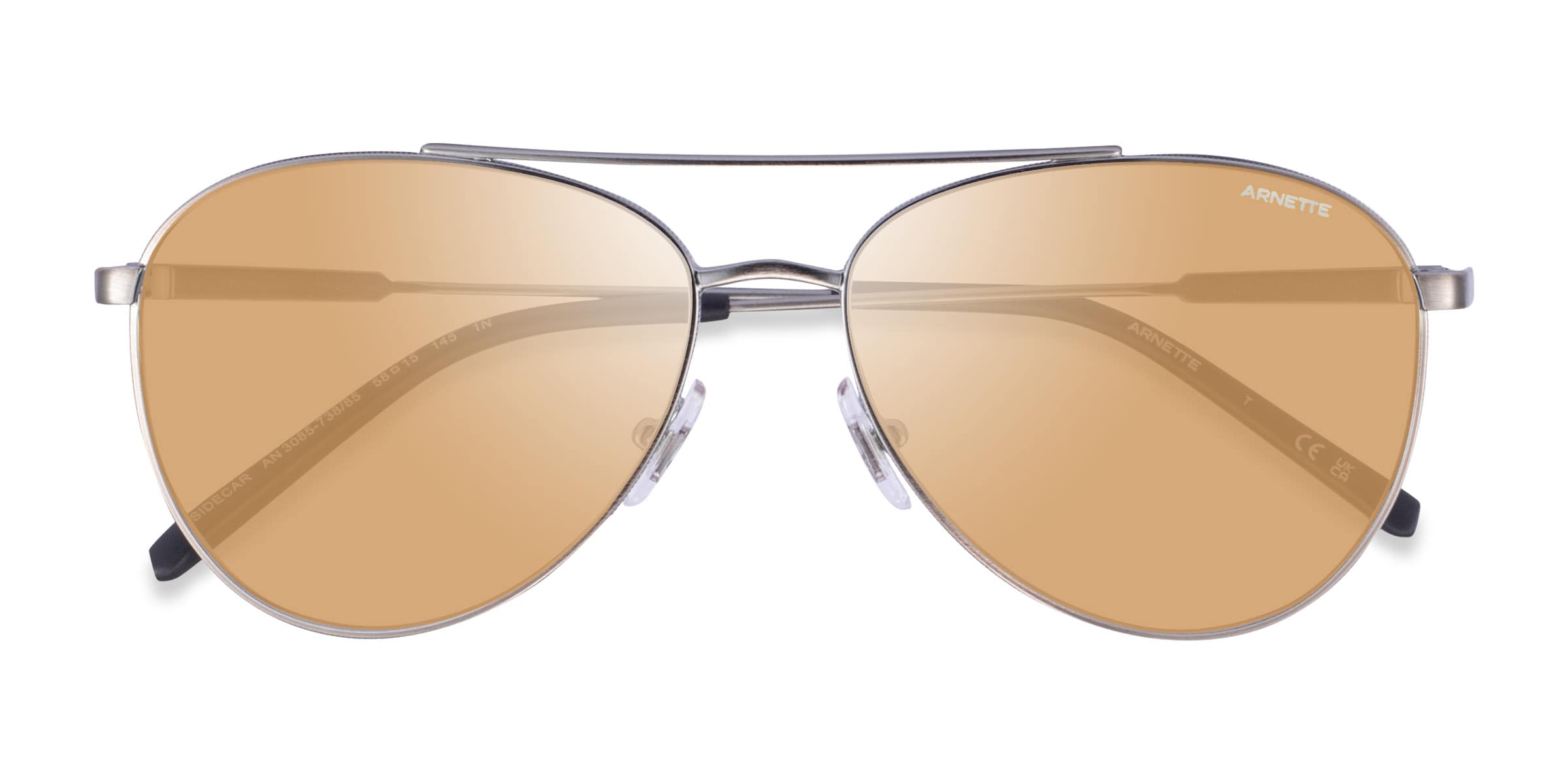 ARNETTE Sidecar - Aviator Silver Gunmetal Frame Prescription Sunglasses