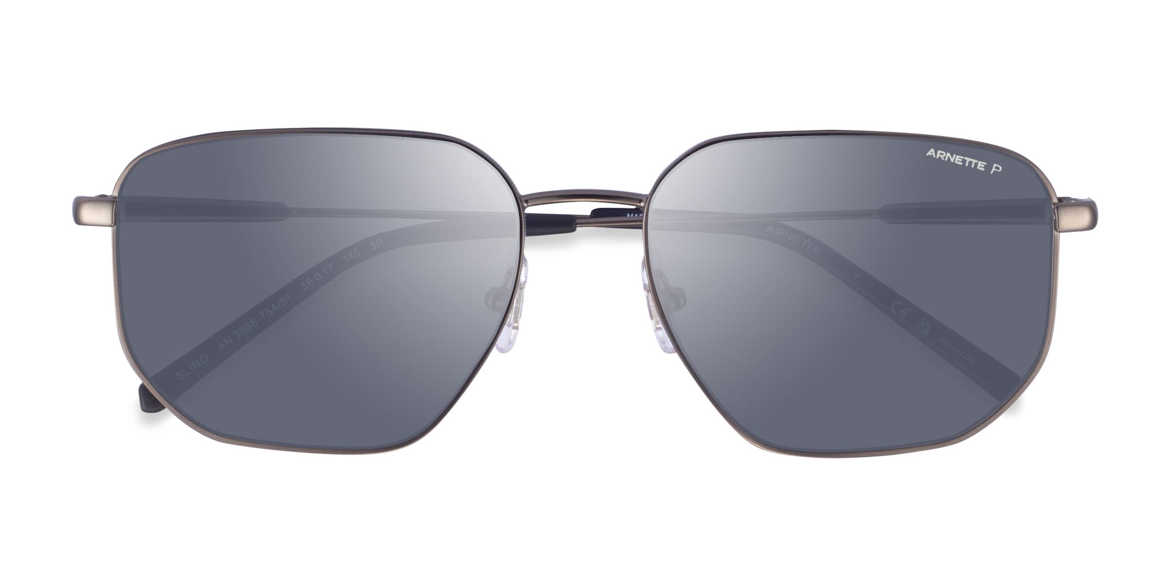 ARNETTE Sling - Geometric Matte Gunmetal Frame Prescription Sunglasses