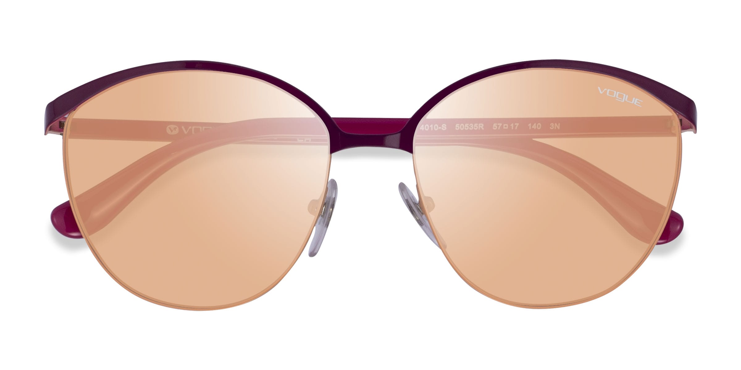 Vogue Eyewear VO4010S - Browline Red Gold Frame Sunglasses For Women