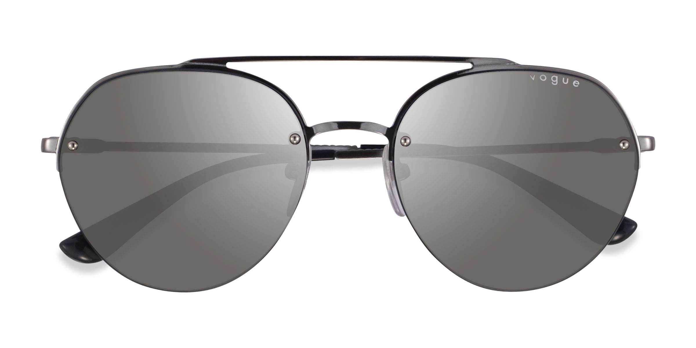 Vogue Eyewear VO4113S - Aviator Silver Black Frame Prescription Sunglasses