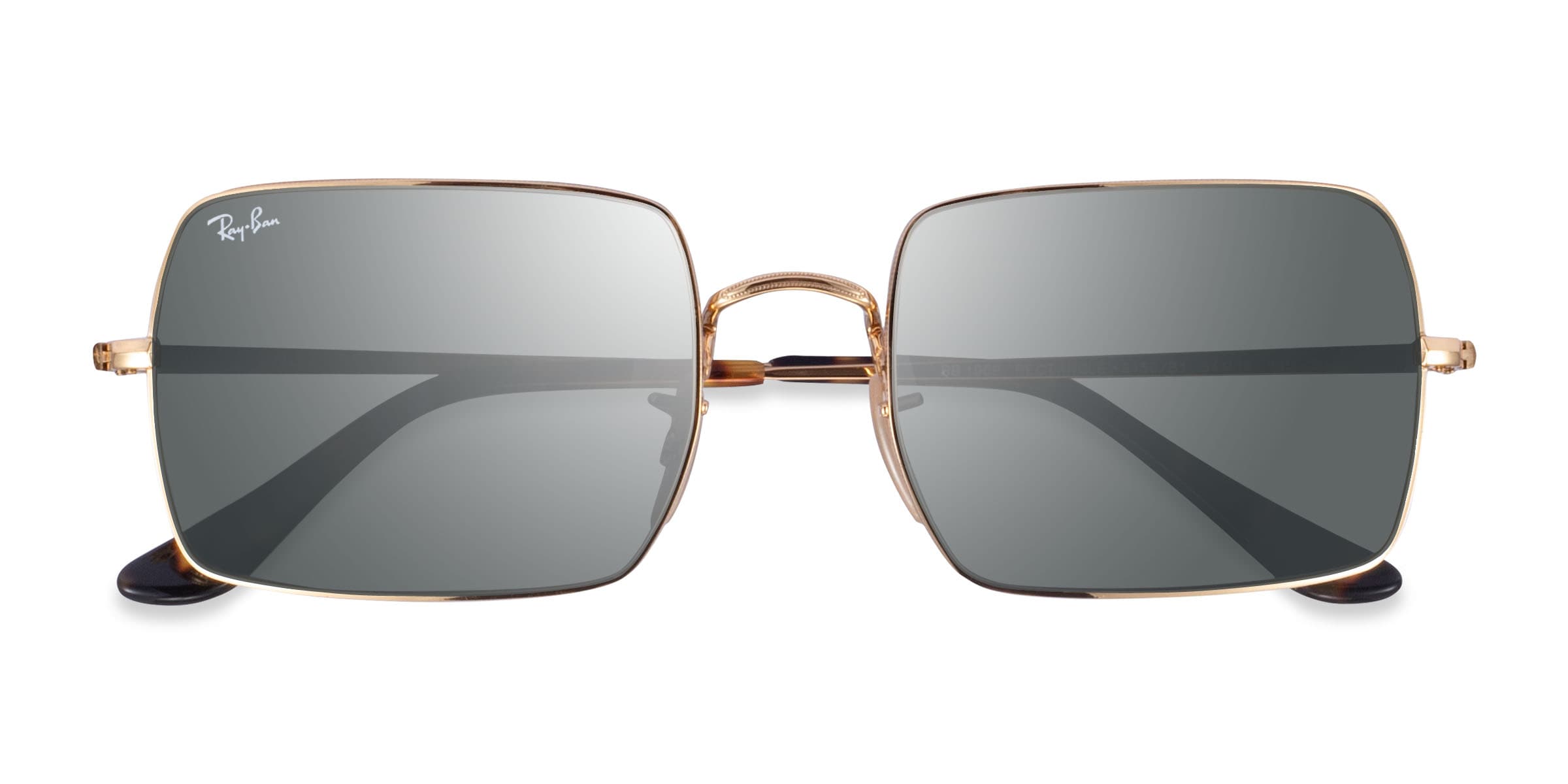 Ray-Ban RB1969 - Rectangle Shiny Gold Frame Prescription Sunglasses