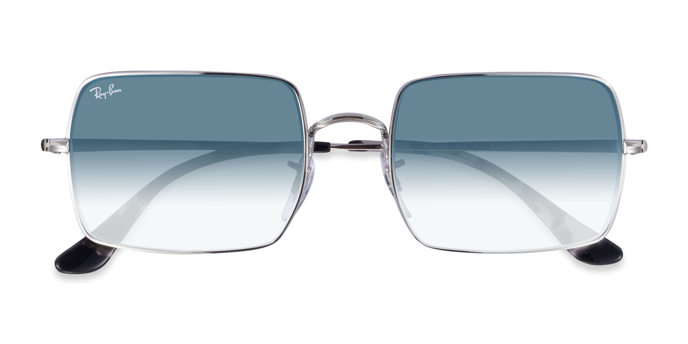 Ray-Ban RB1969 - Rectangle Shiny Silver Frame Prescription Sunglasses